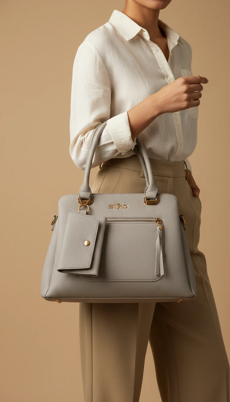 Grey Formal Hand Bag P36150