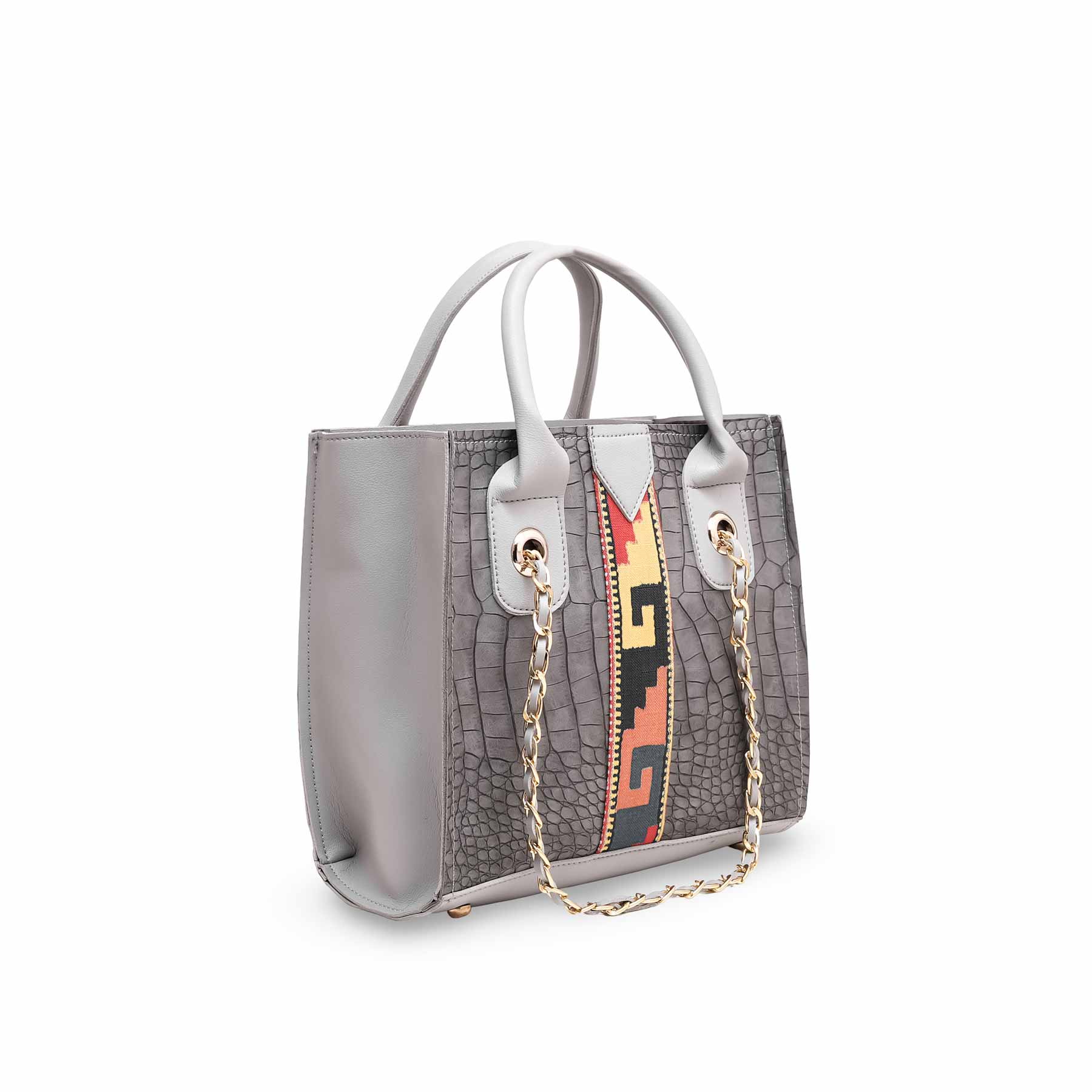 Grey Formal Hand Bag P56085 - Image 2