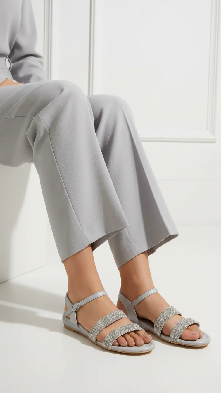 Grey Formal Sandal For Women FR5418
