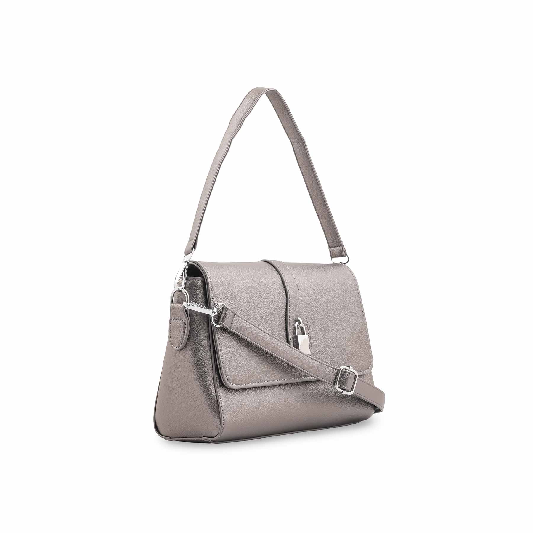 Grey Formal Shoulder Bag For Ladies P36545 - Image 3