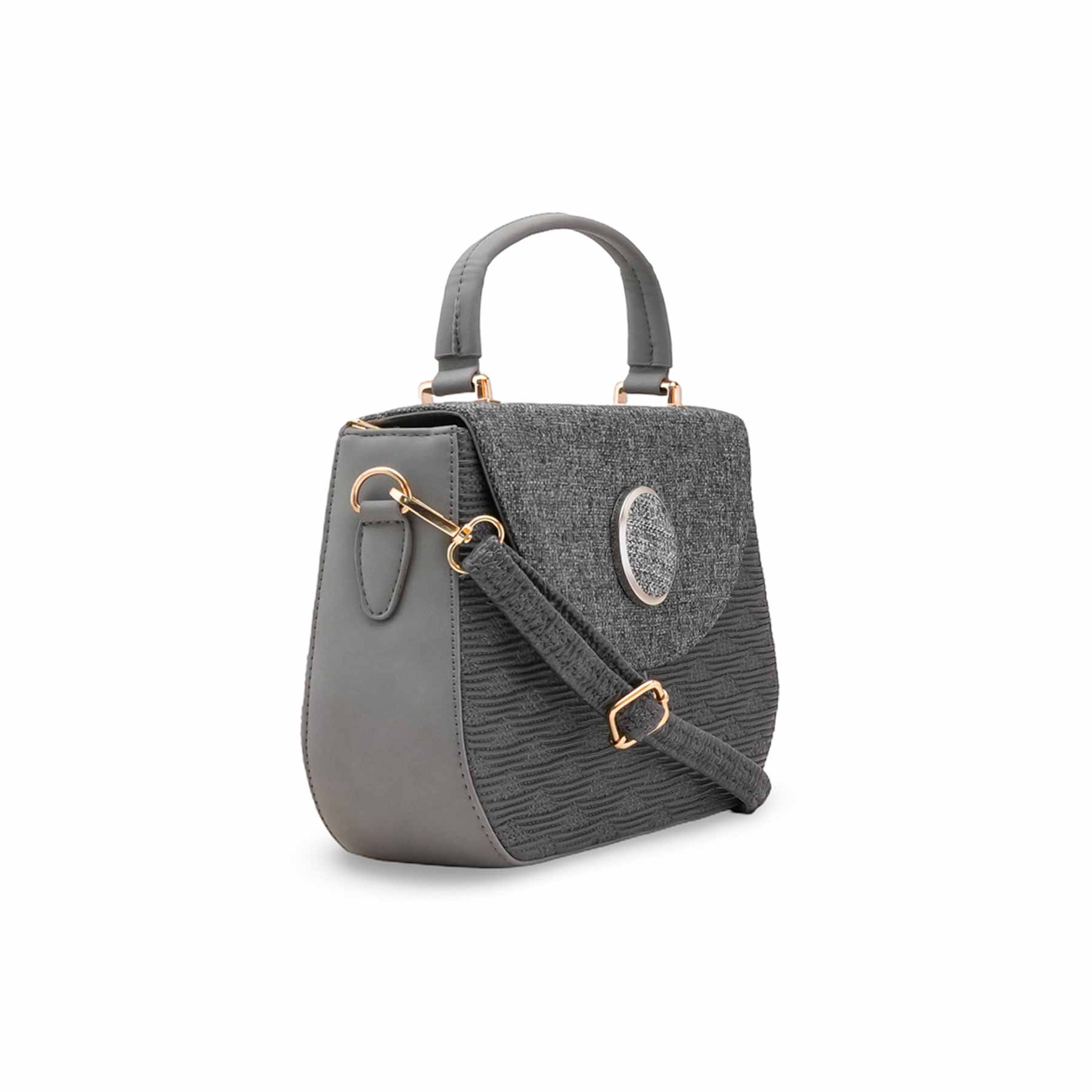 Grey Formal Shoulder Bag For Ladies P55806 - Image 3