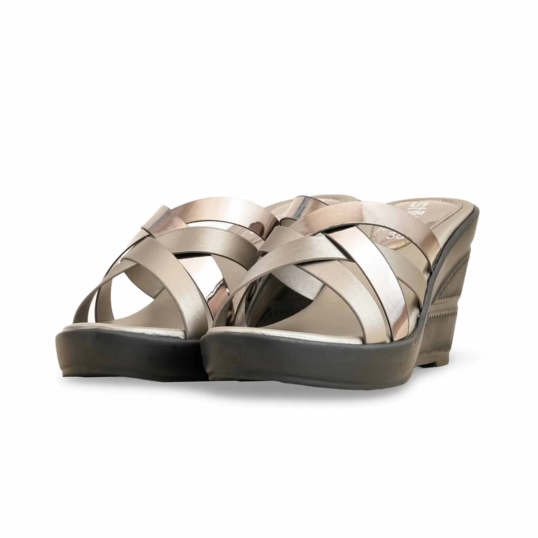 Grey Formal Slipper For Women PU0491 - Image 3