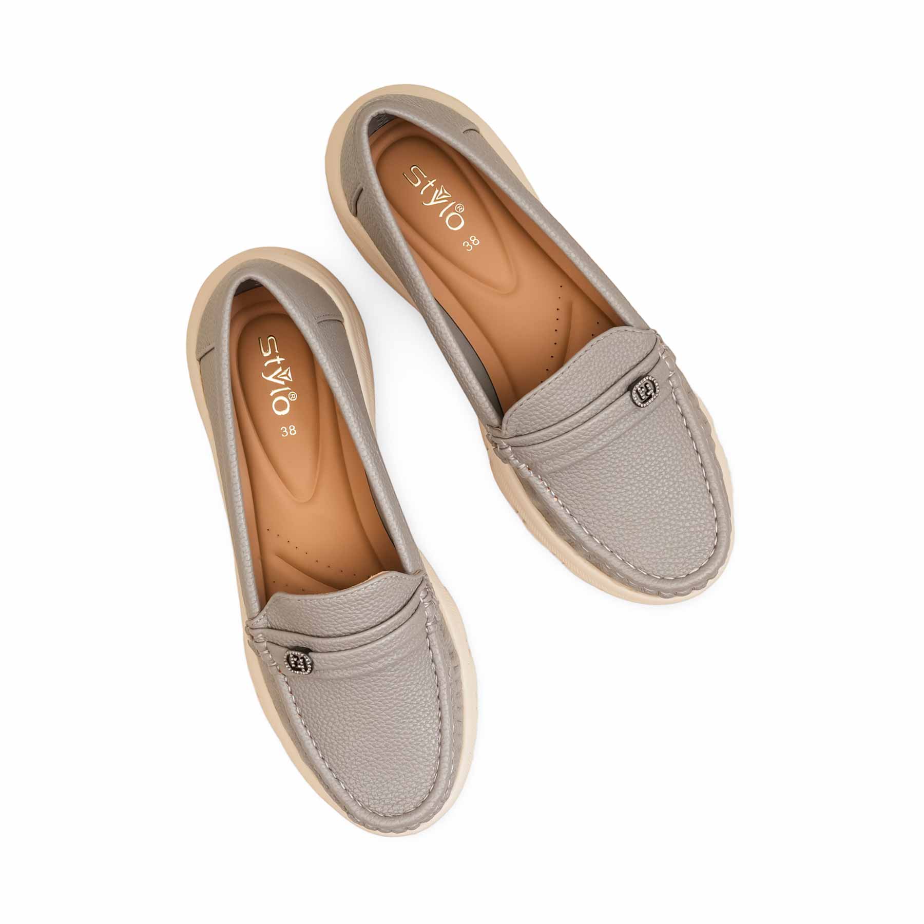 Grey Moccasin For Ladies WN4518 - Image 5