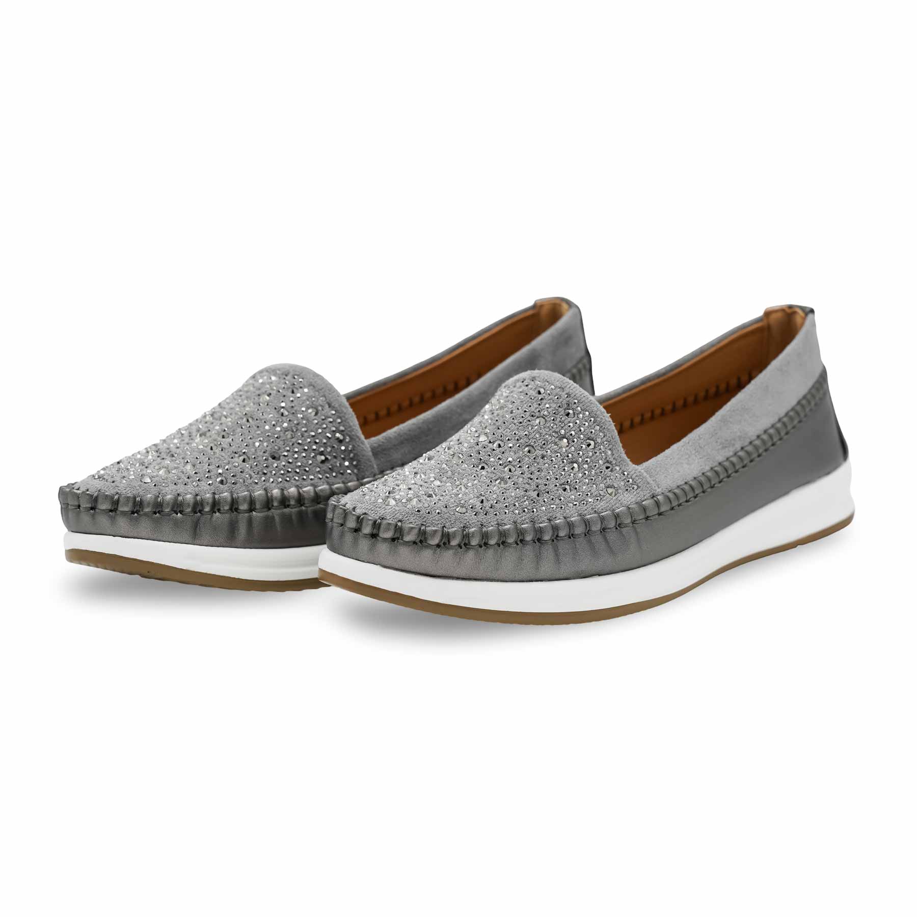 Grey Moccasin For Women WN4514 - Image 4