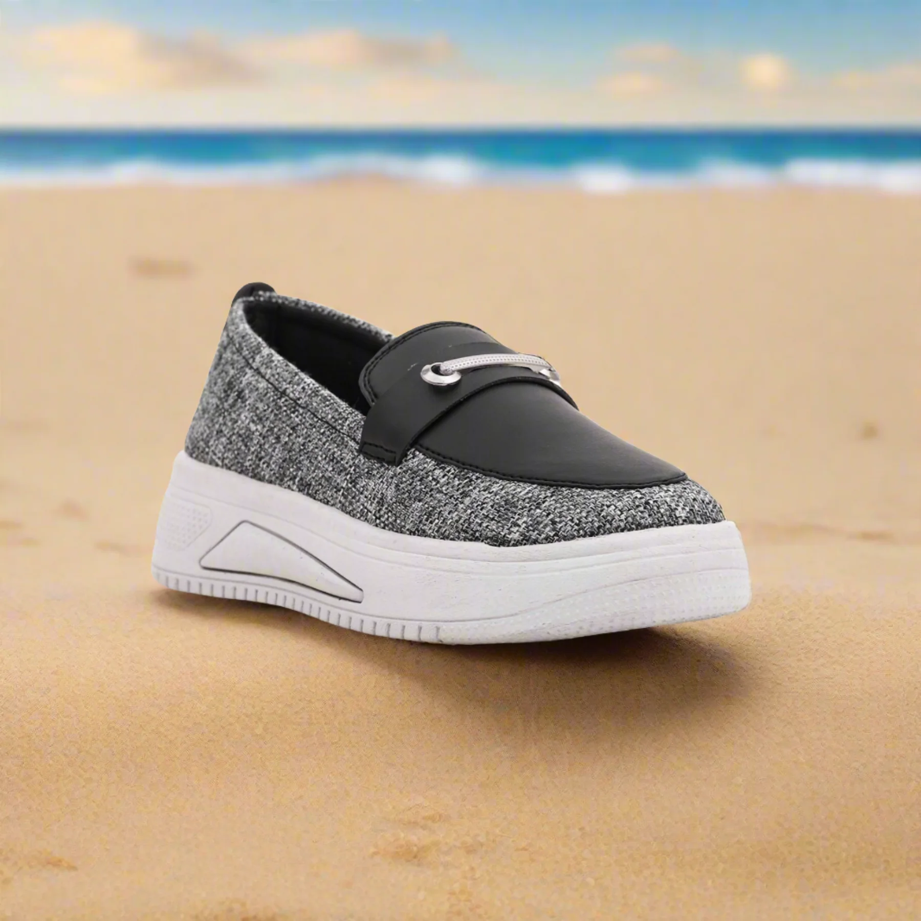 Grey Slip On Sneaker AT9080 - Image 4