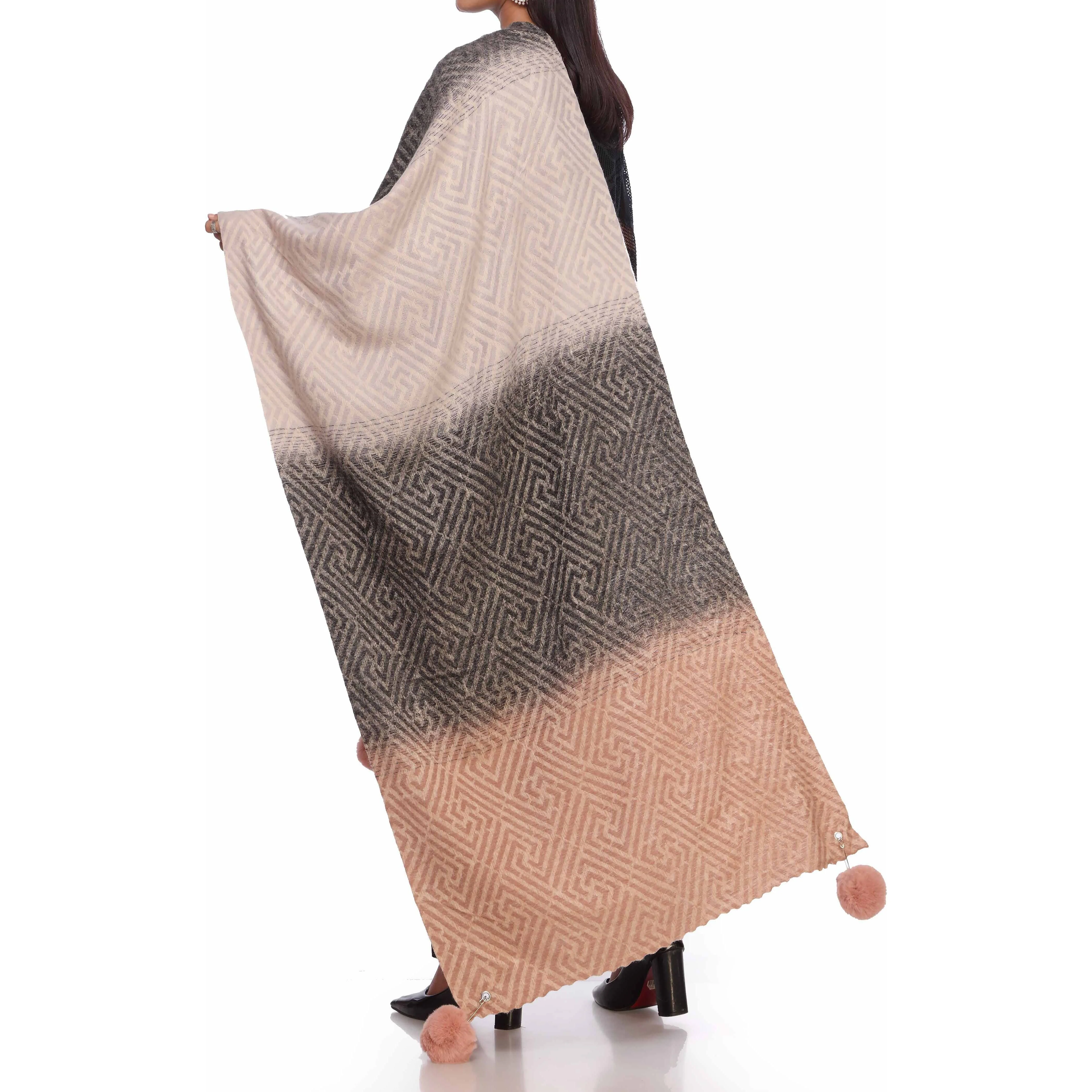 Grey Two Tone Shawl PW2734 - Image 3