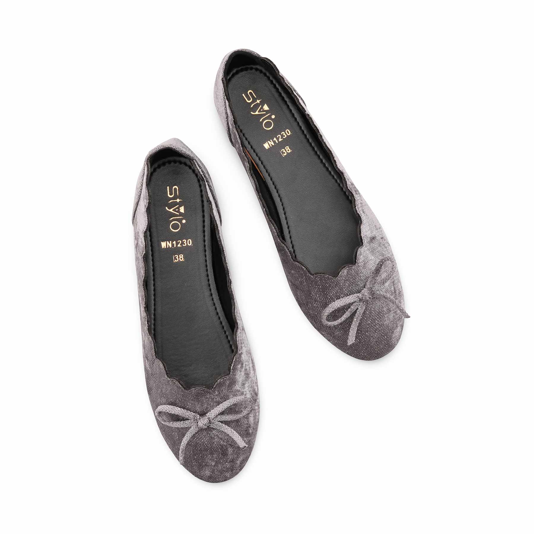 Grey Winter Pumps For Women WN1230 - Image 5