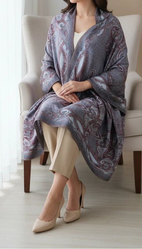 Grey Winter Stole PN5163 - Image 2