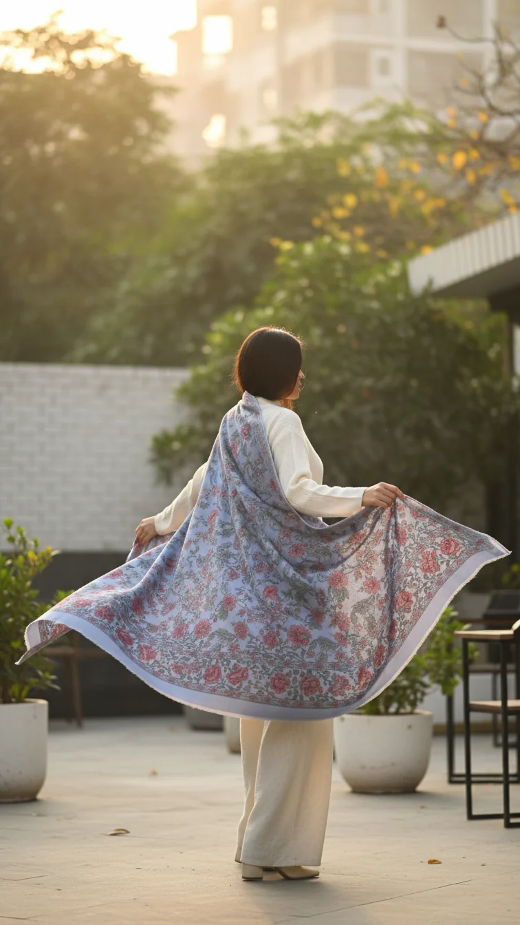 Grey Winter Shawl PW5732 - Image 4