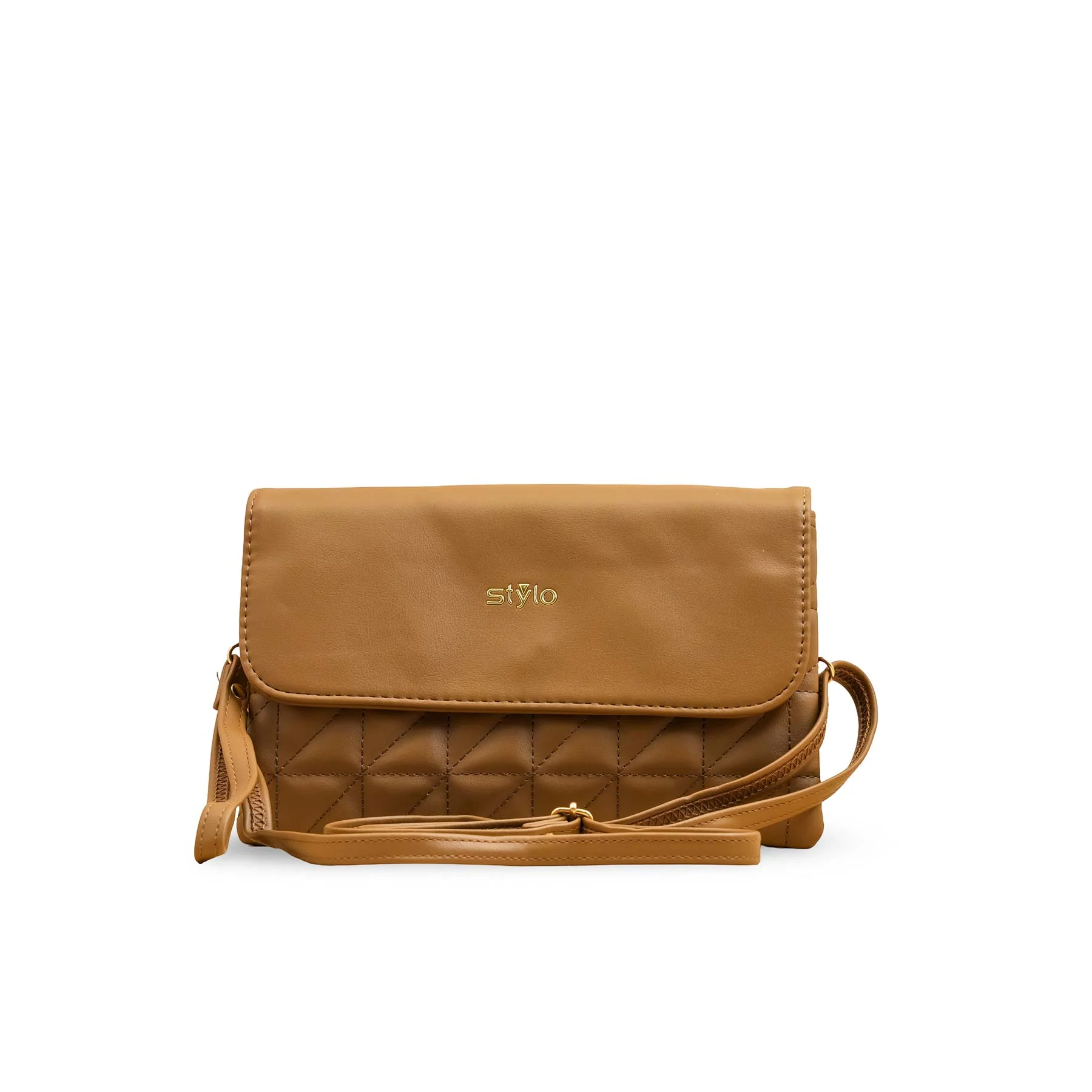 Khaki Casual Pouch For Ladies P97641 - Image 2