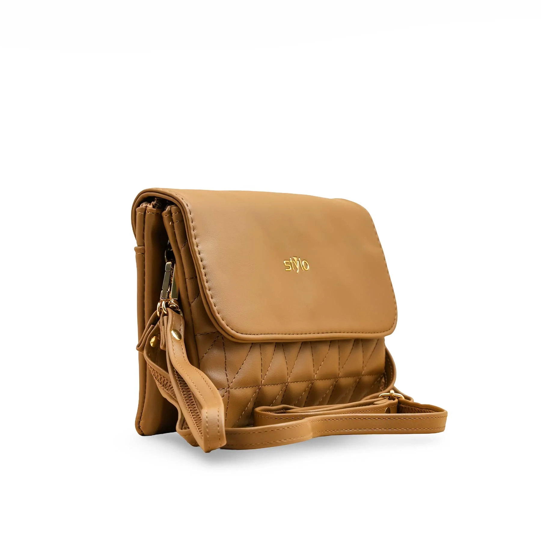 Khaki Casual Pouch For Ladies P97641 - Image 3
