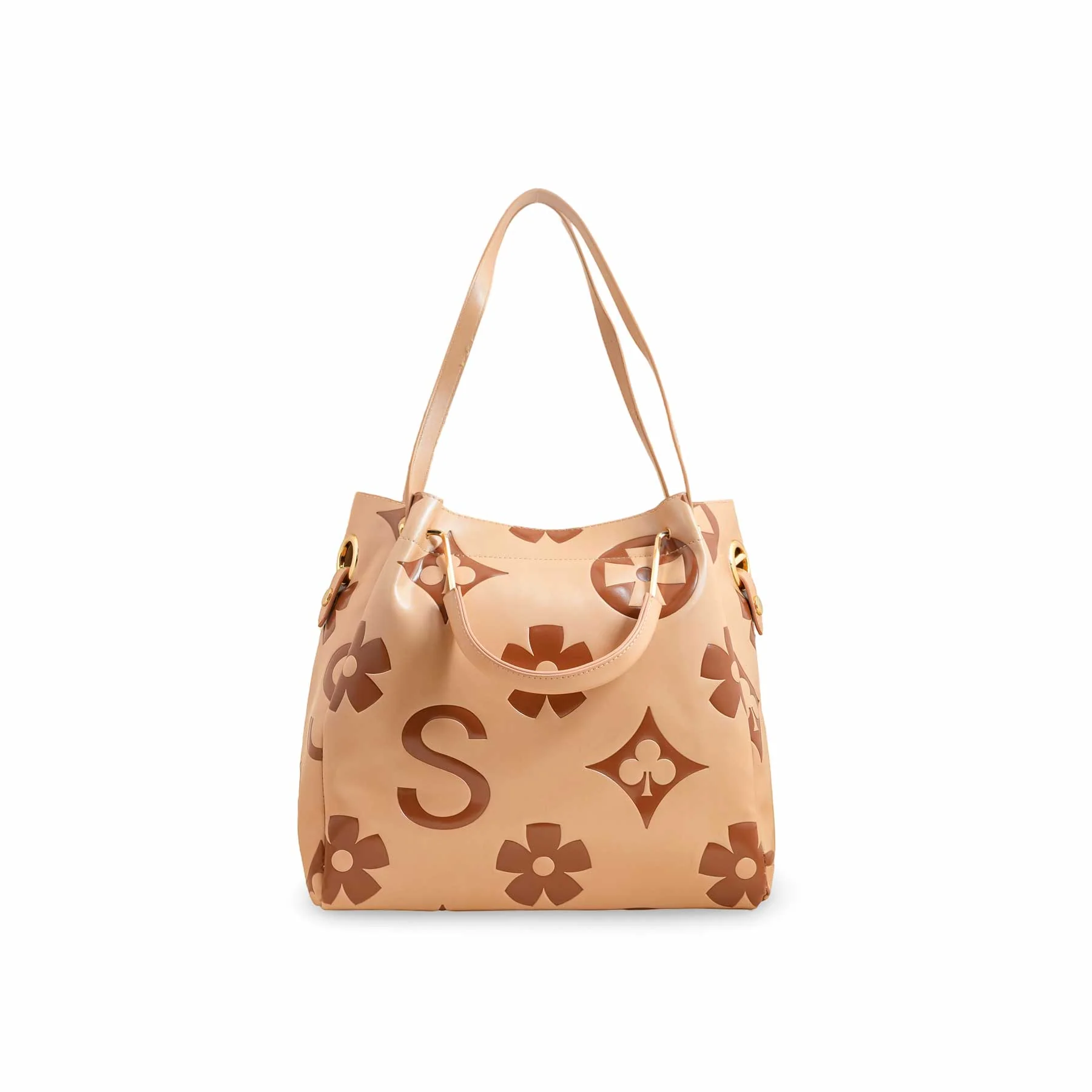 Khaki Formal Hand Bag For Women P36220 - Image 2