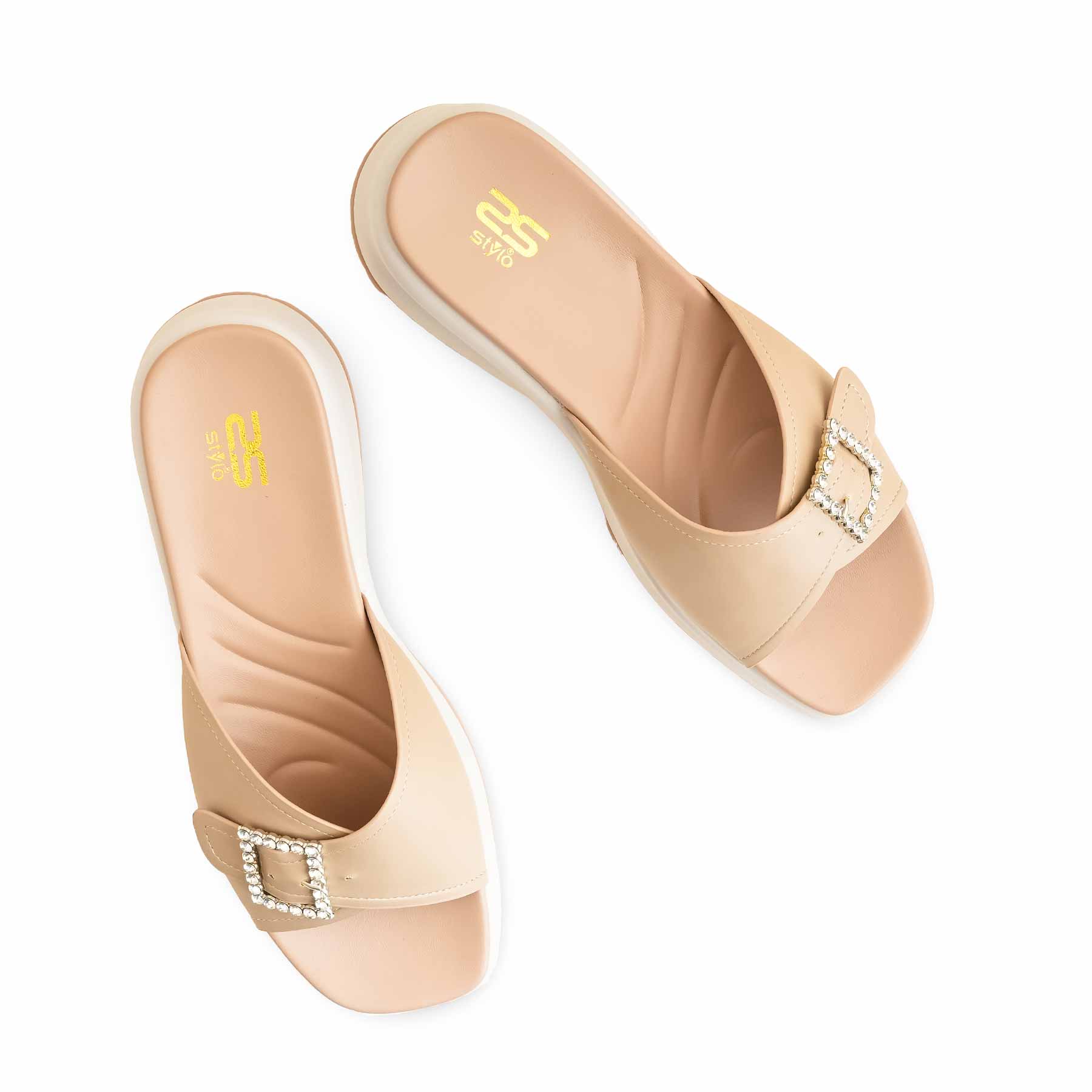 Khaki Formal Slipper For Women PU0377 - Image 6
