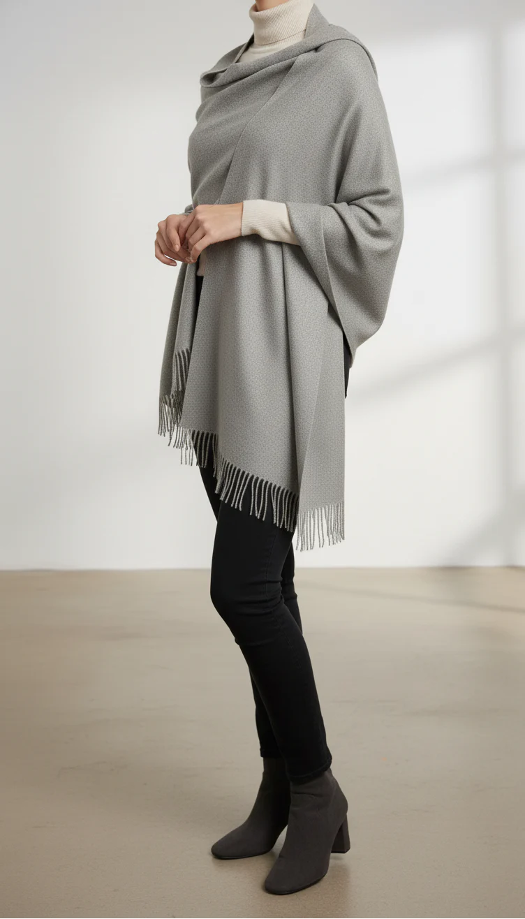 Khaki Winter Stole PN5209 - Image 2