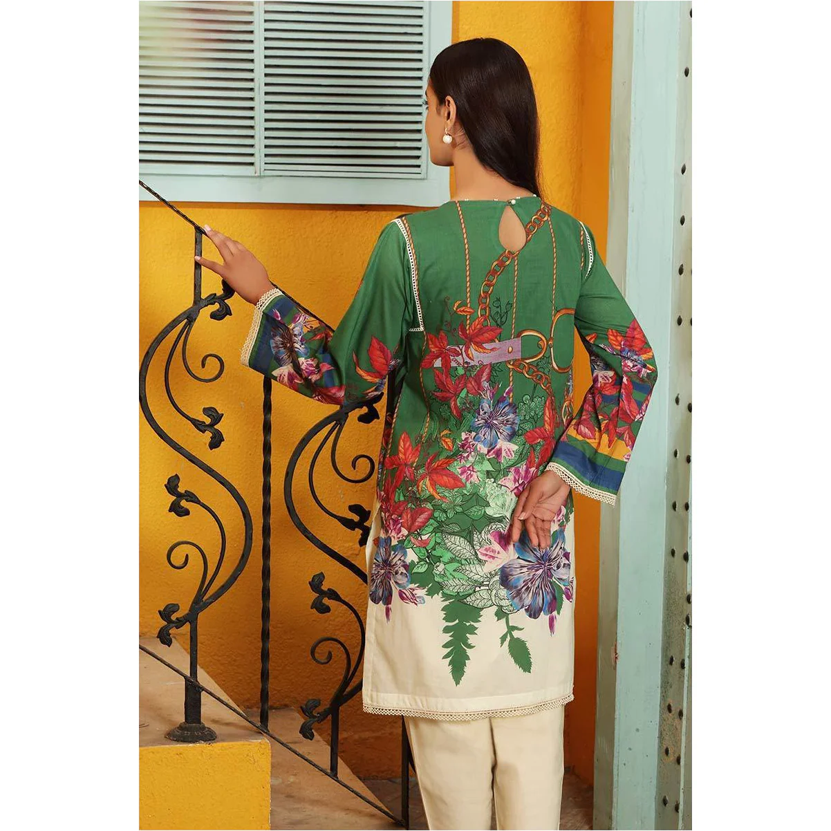 Digital Printed Stitched Lawn Shirt PS1076 - Image 2