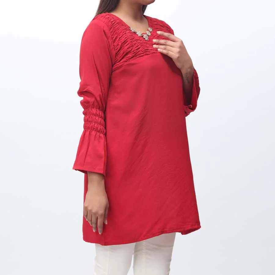 1PC- Solid Georget Chiffon Shirt PW9023 - Image 2