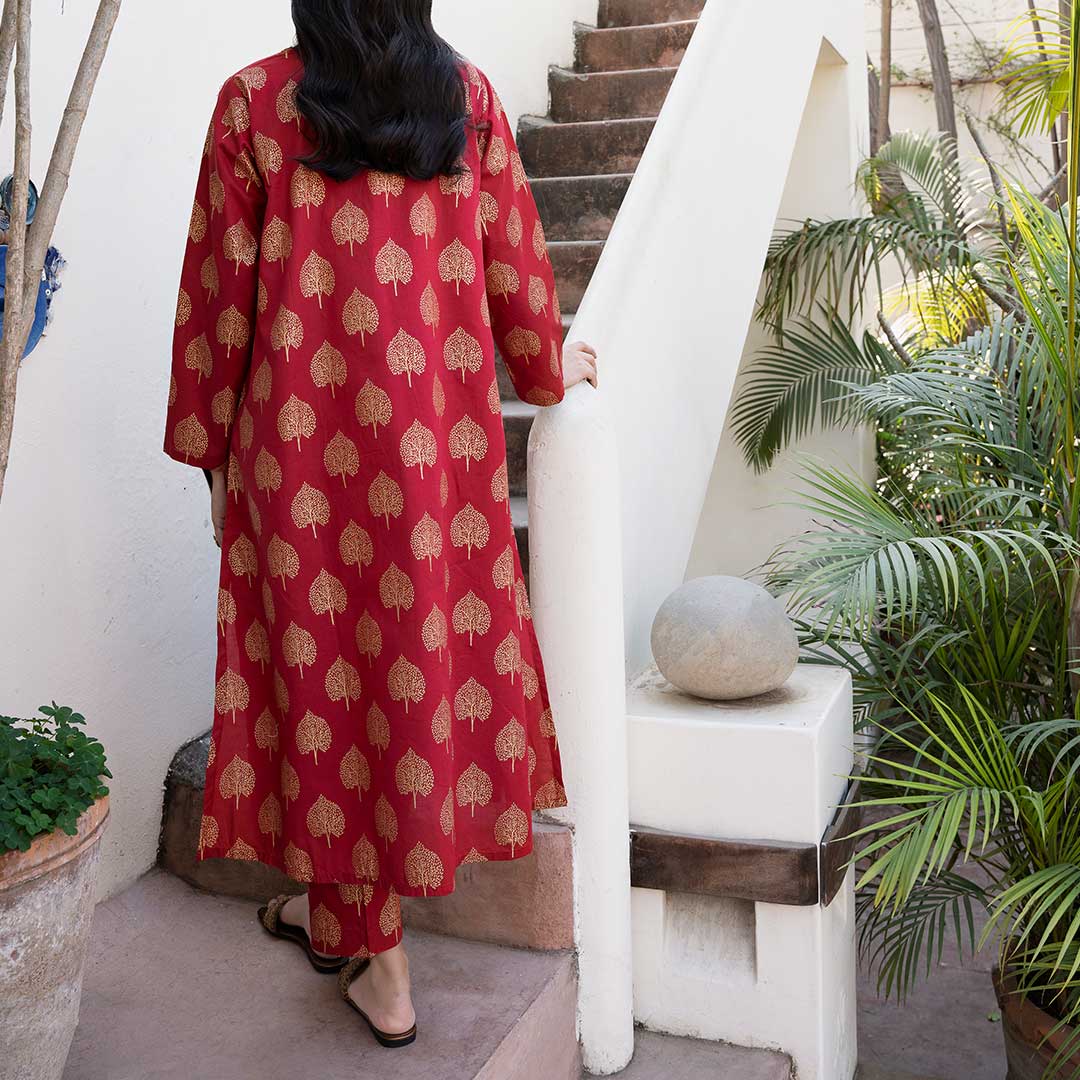 2PC- Screen Printed Cambric Suit PS4032 - Image 2