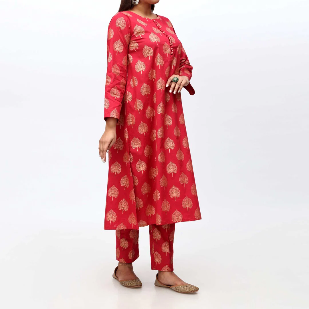 2PC- Screen Printed Cambric Suit PS4032 - Image 4