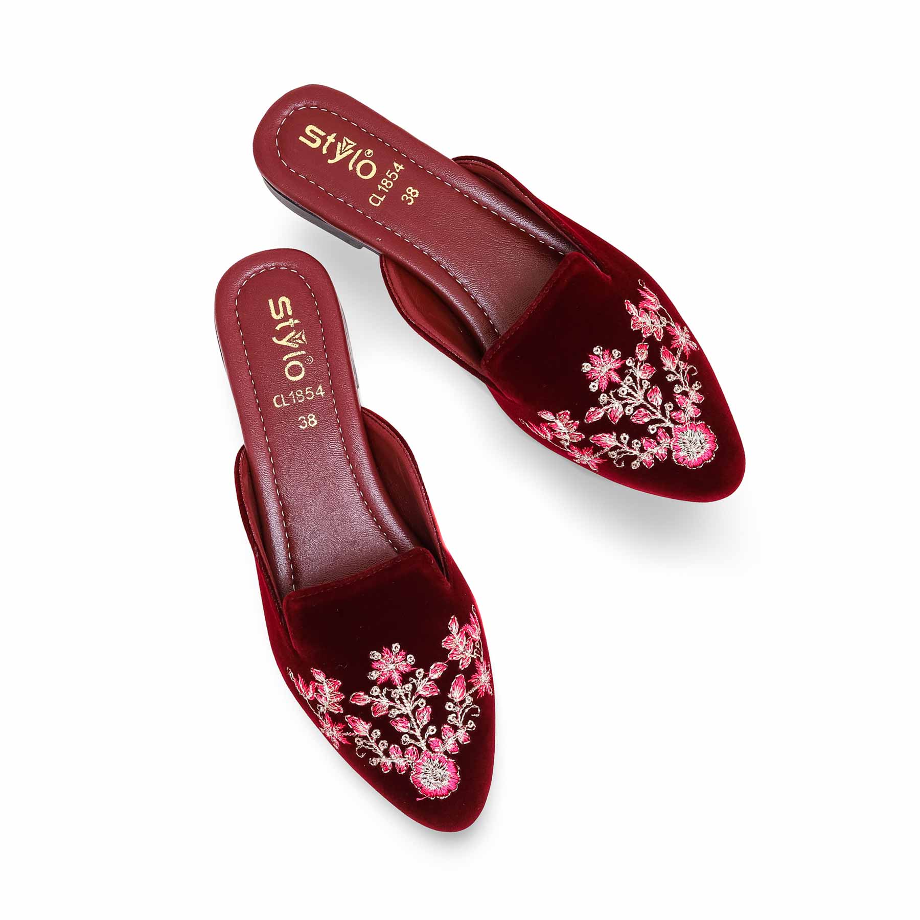 Maroon Back Open Mule CL1854 - Image 4