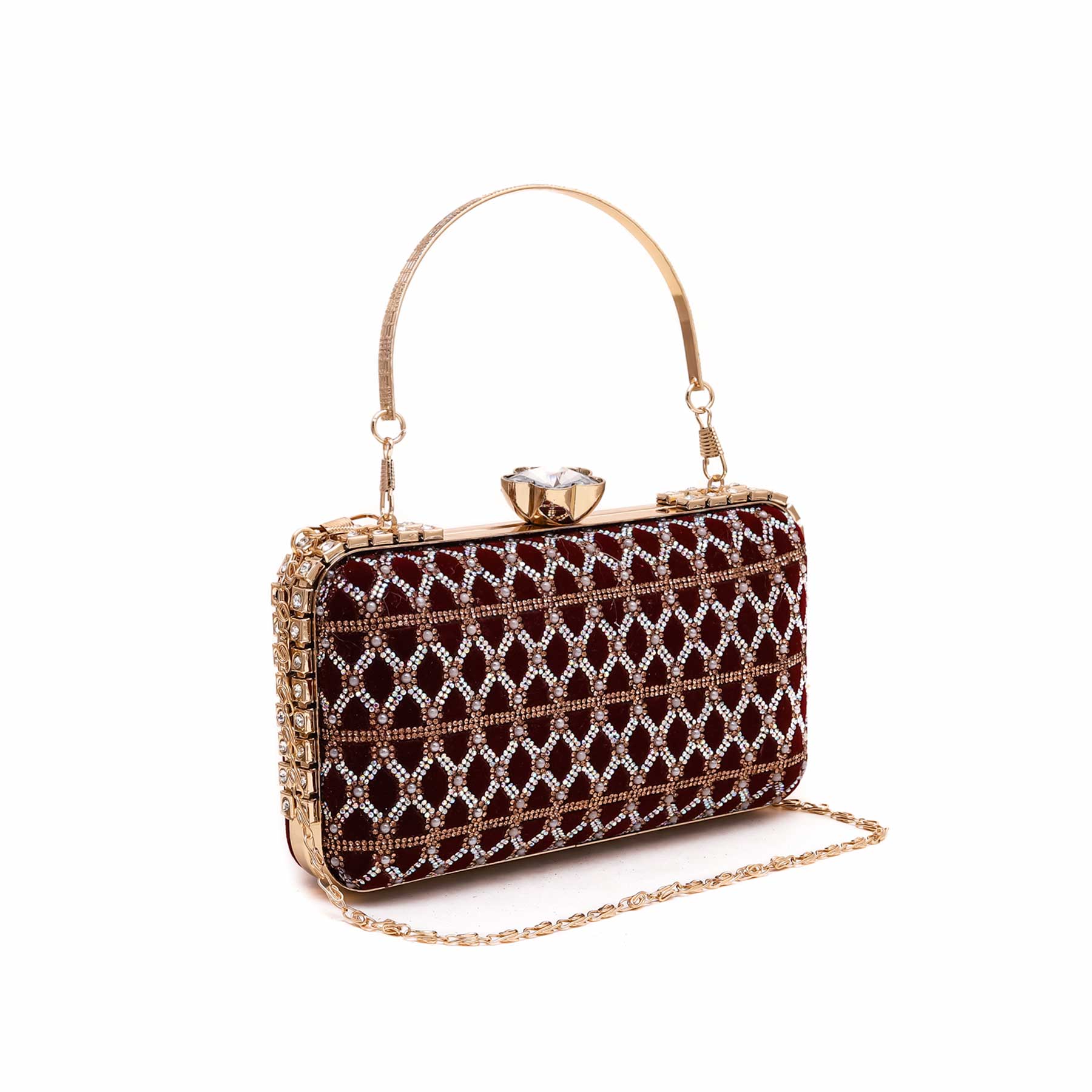 Maroon Bridal Clutch P15563 - Image 2