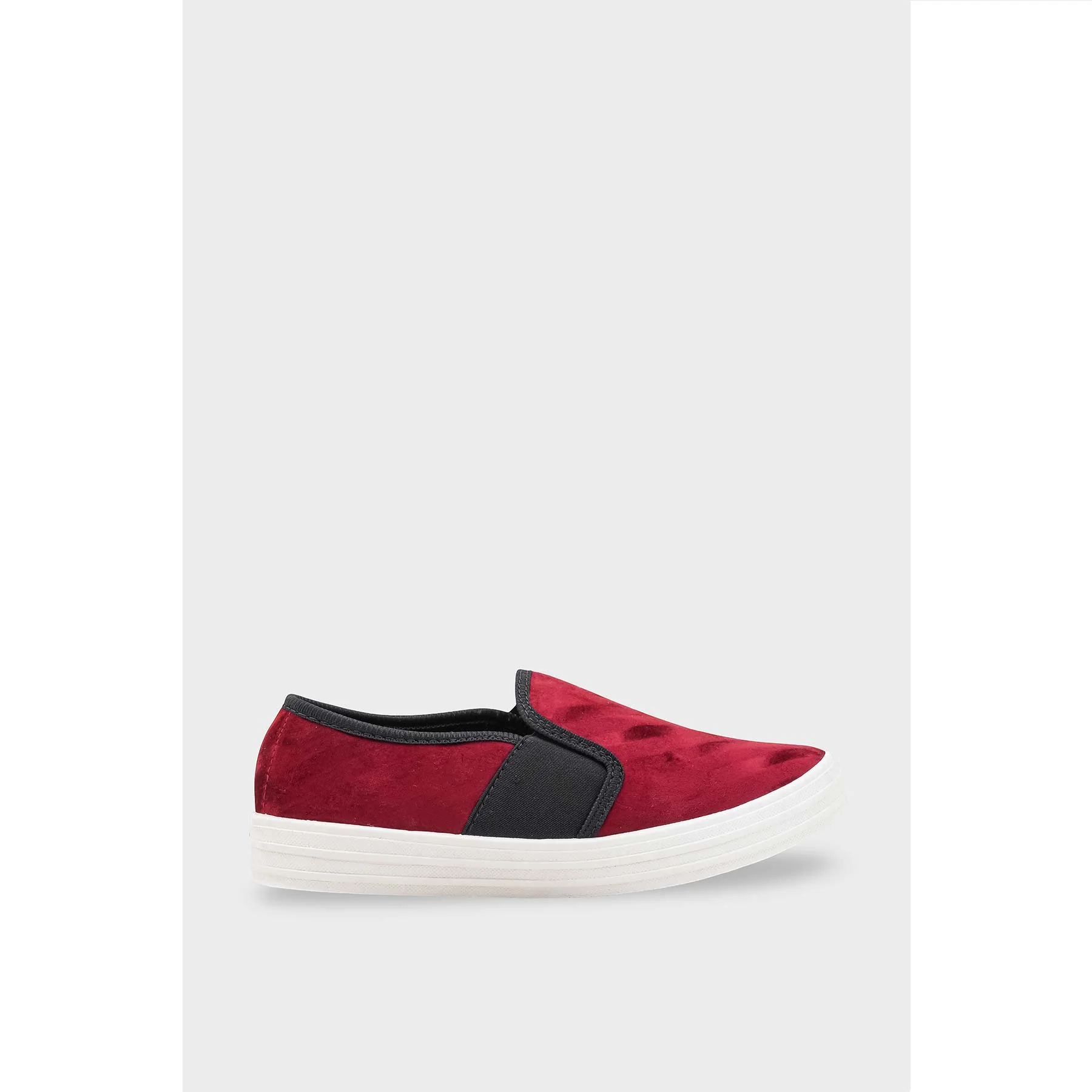 Maroon Canvas Slip Ons WN6198 - Image 10