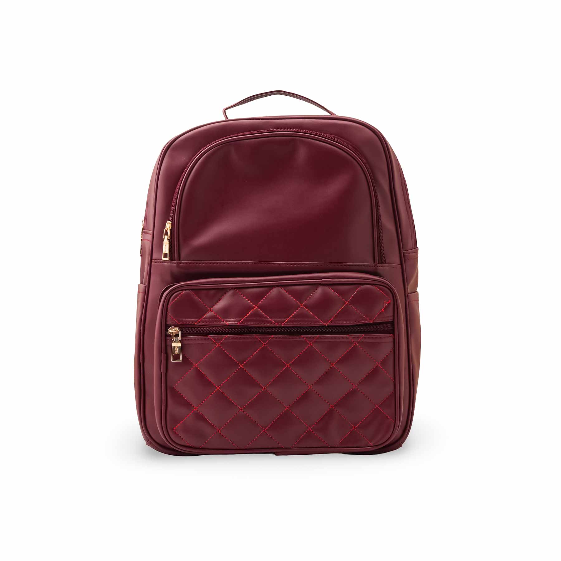Maroon Casual Back Pack For Women P56319 - Image 2