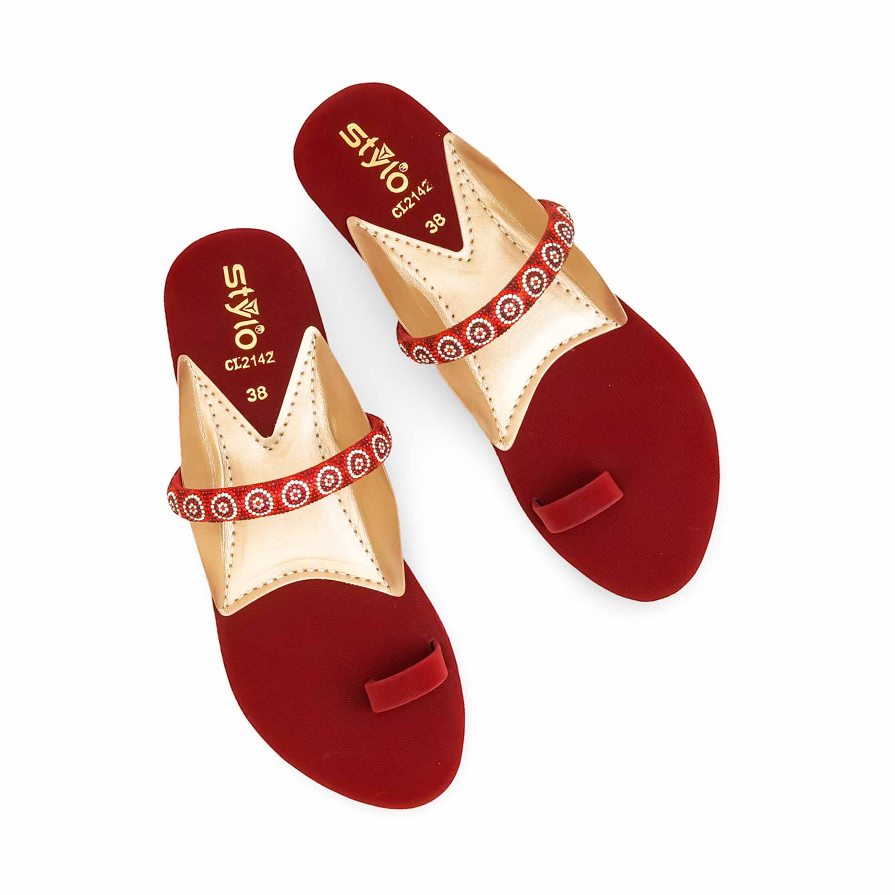 Maroon Casual Chappal For Ladies CL2142 - Image 5