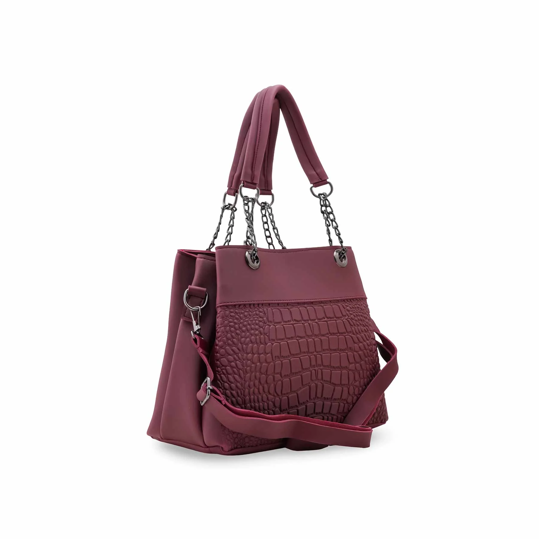 Maroon Casual Hand Bag For Women P56263 - Image 2