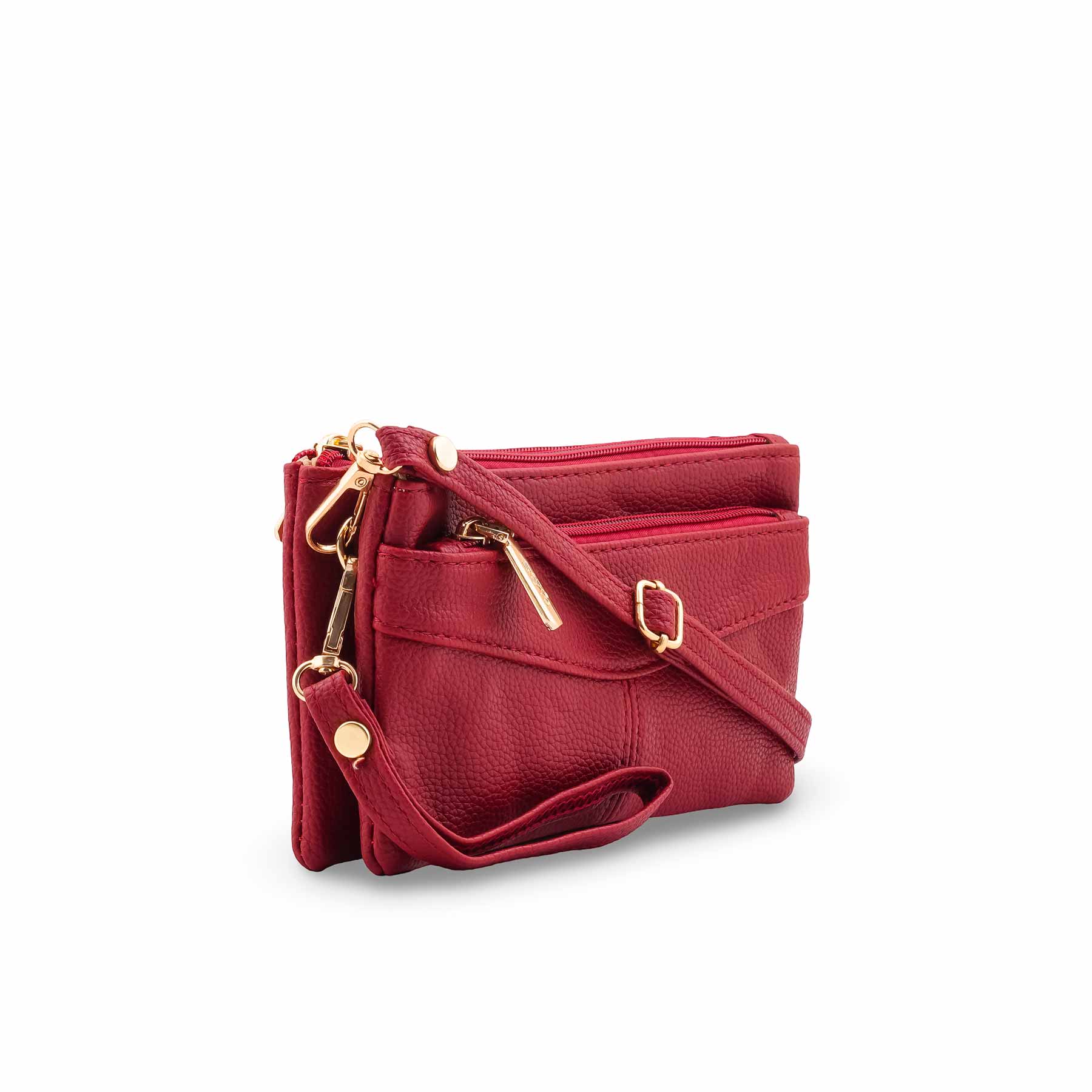 Maroon Casual Pouch For Ladies P97690 - Image 3
