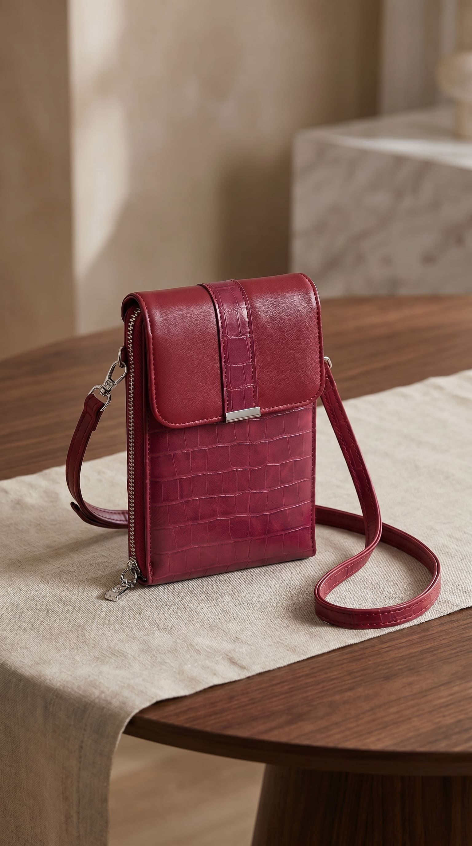 Maroon Casual Pouch For Women P97746