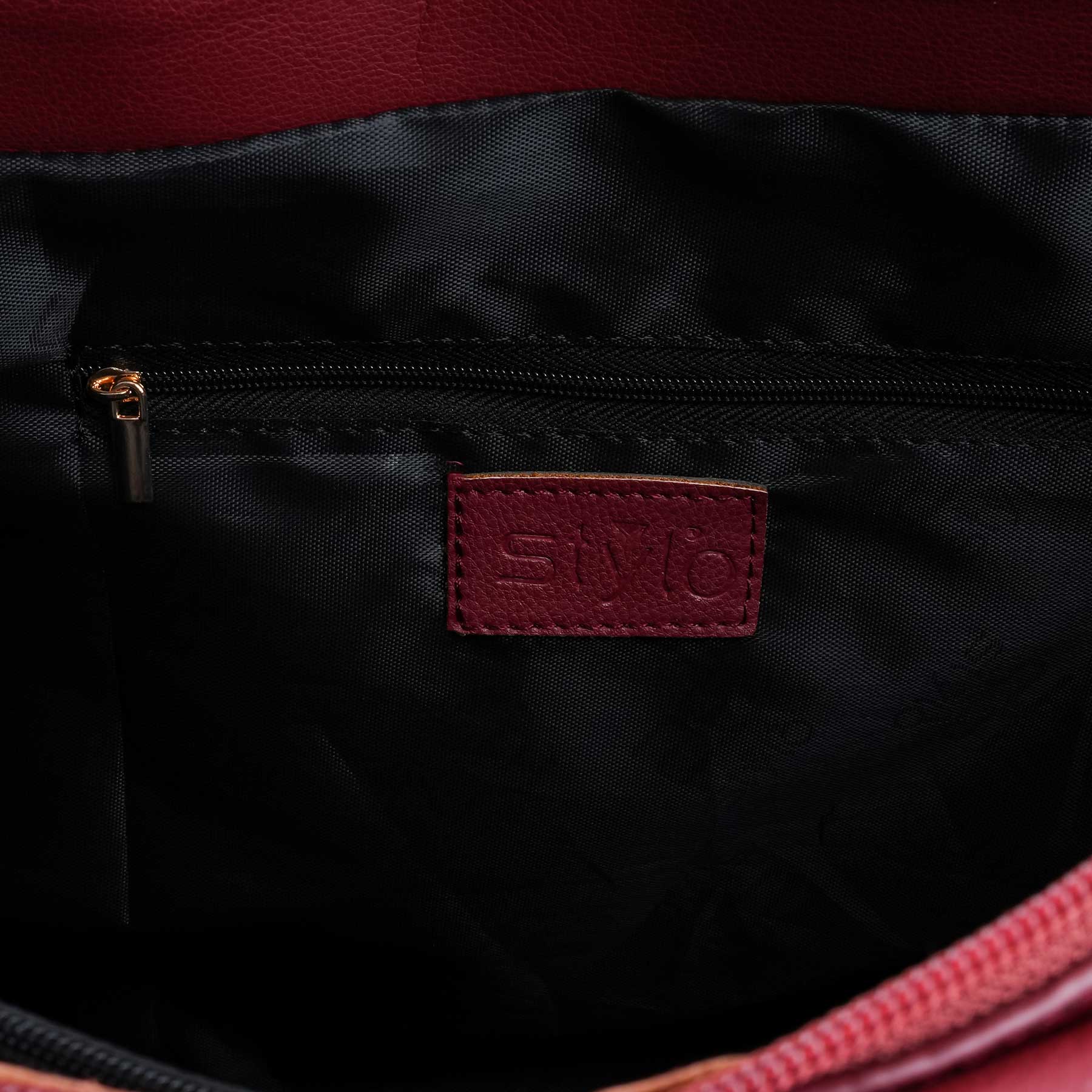 Maroon Casual Shoulder Bag For Women P55874 - Image 6