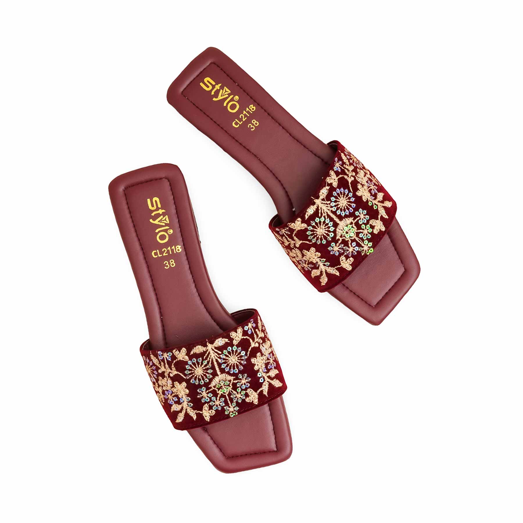 Maroon Casual Slipper CL2118 - Image 5