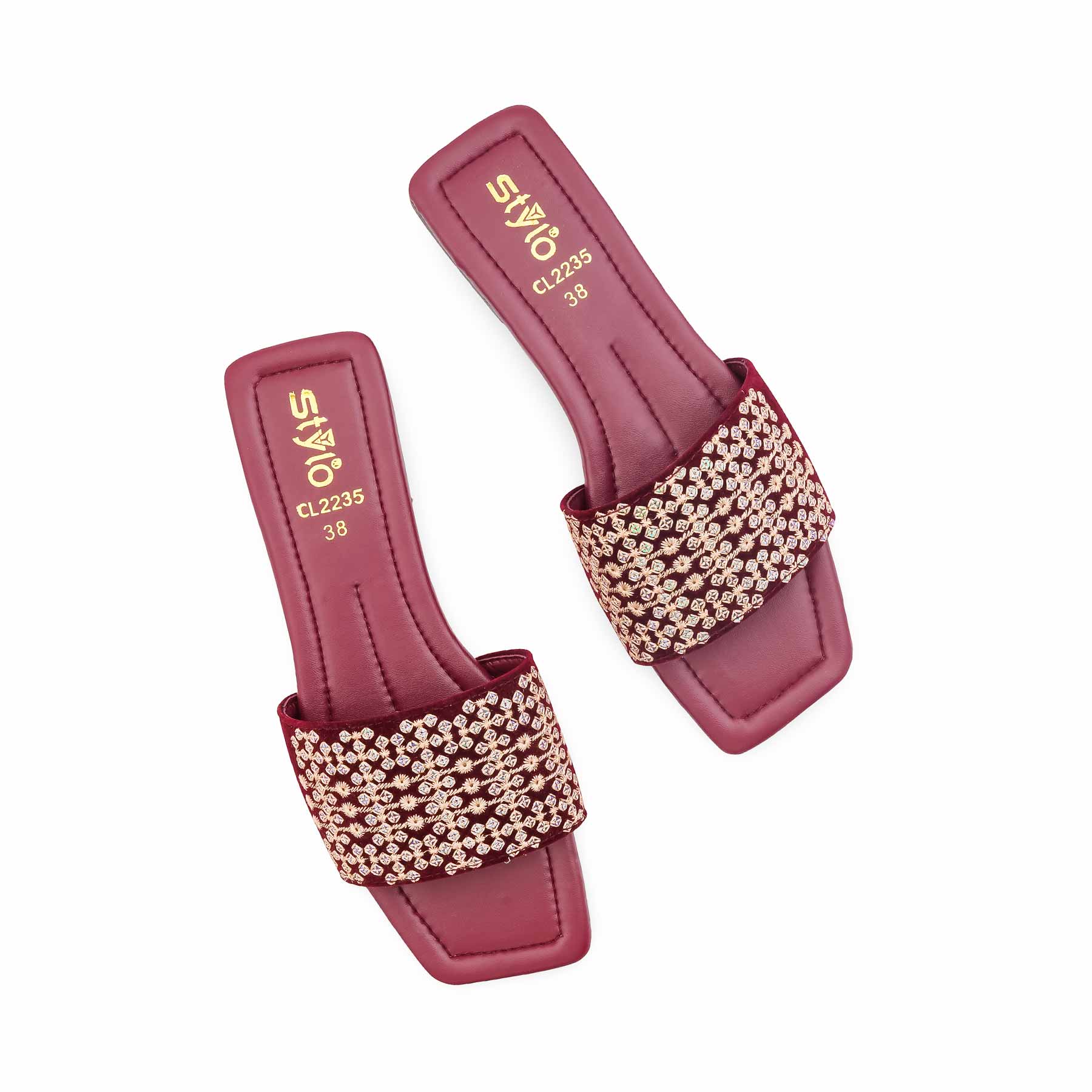 Maroon Casual Slipper For Ladies CL2235 - Image 5