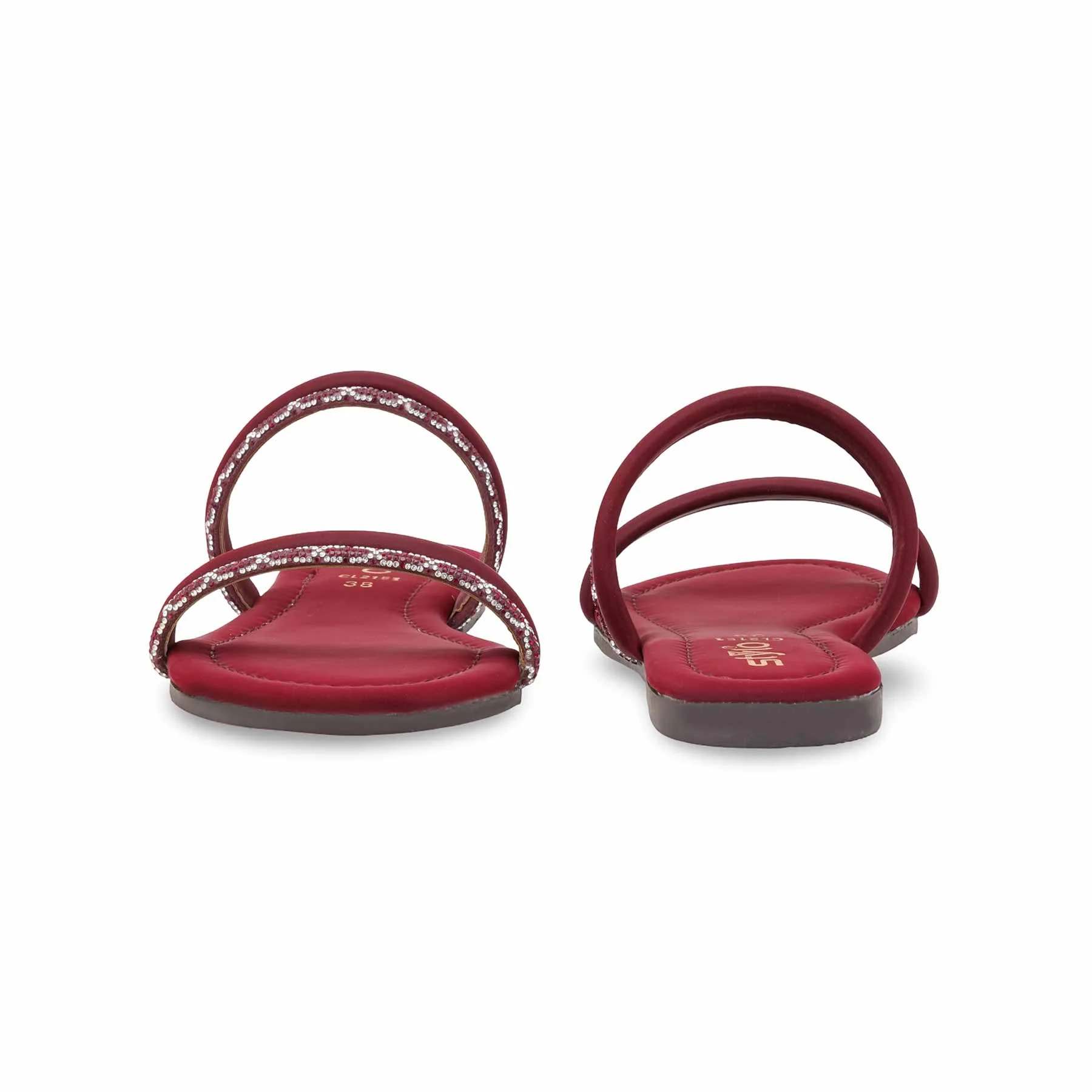 Maroon Casual Slipper For Women CL2151 - Image 4