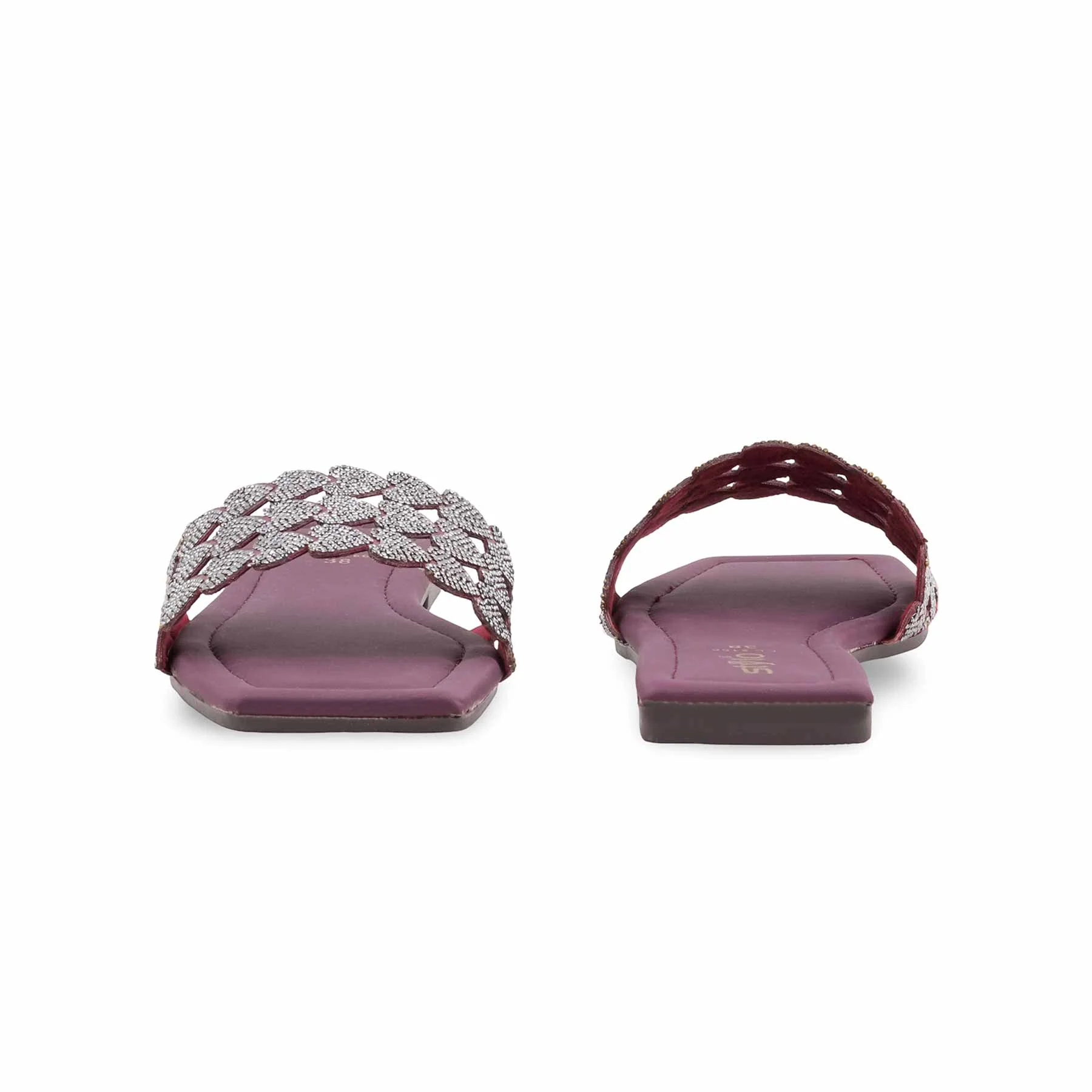 Maroon Casual Slipper For Women CL2166 - Image 4
