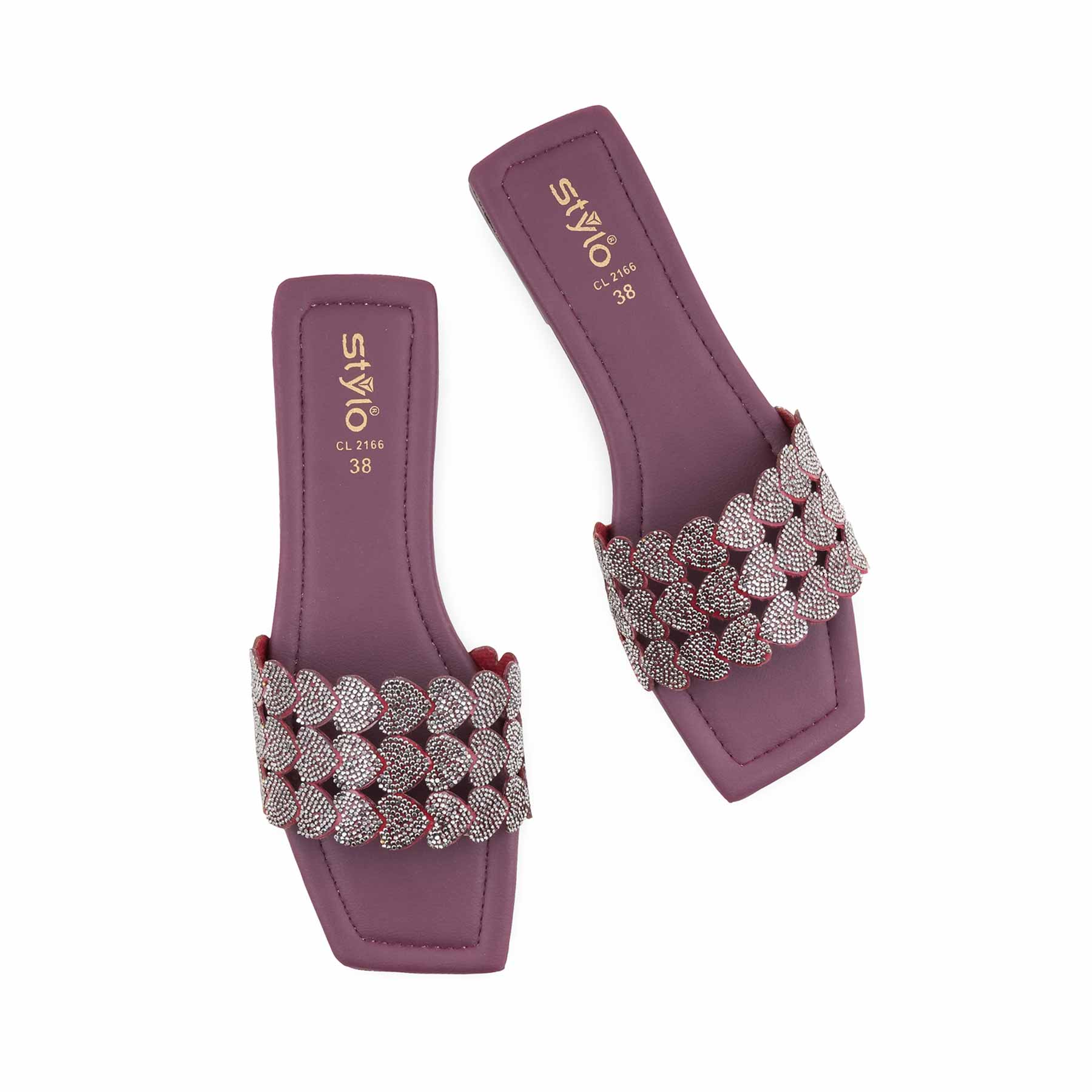 Maroon Casual Slipper For Women CL2166 - Image 5