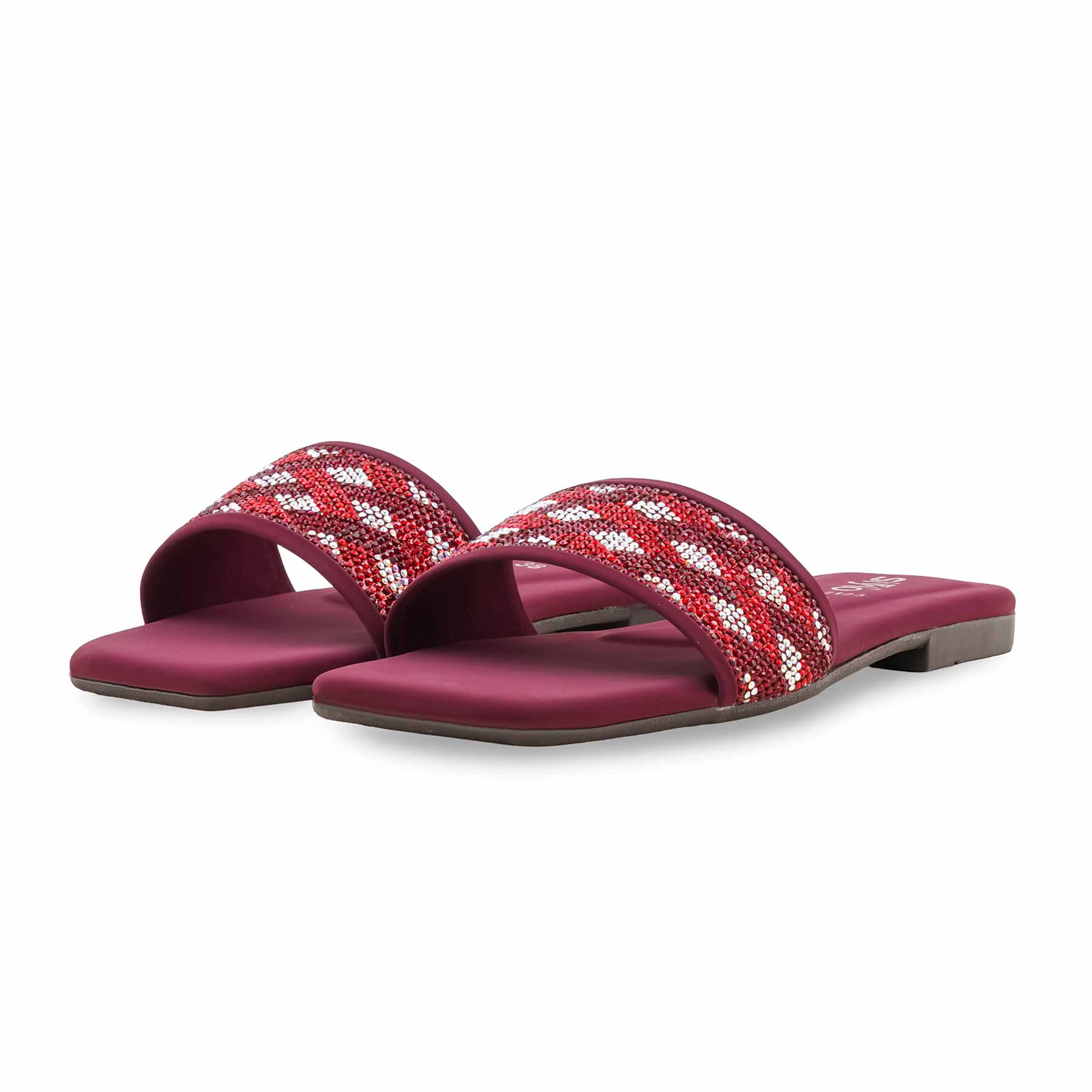 Maroon Casual Slipper For Women CL2195 - Image 3