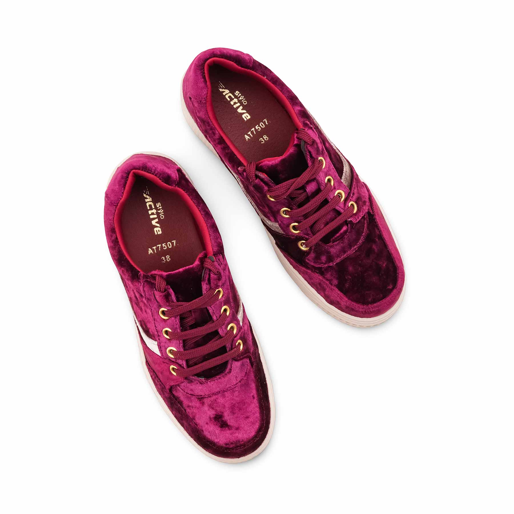 Maroon Casual Sneaker For Ladies AT7507 - Image 5
