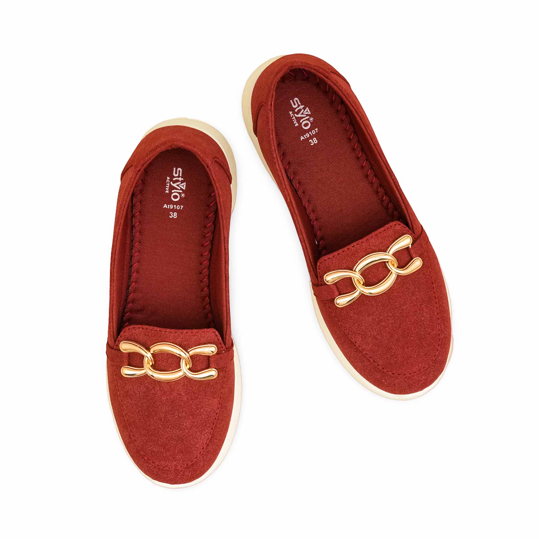 Maroon Casual Sneaker For Ladies AT9107 - Image 5