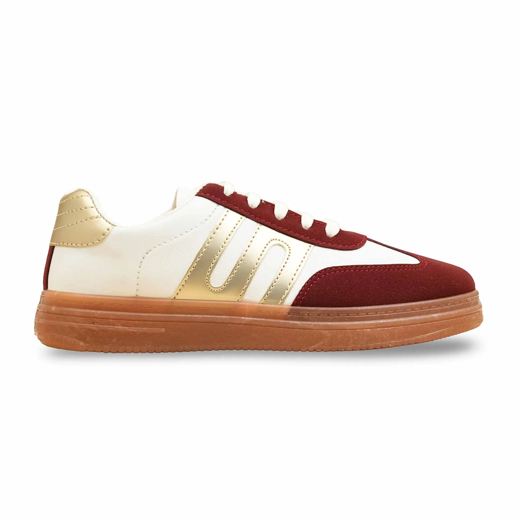 Maroon Casual Sneaker For Women AT7440 - Image 2