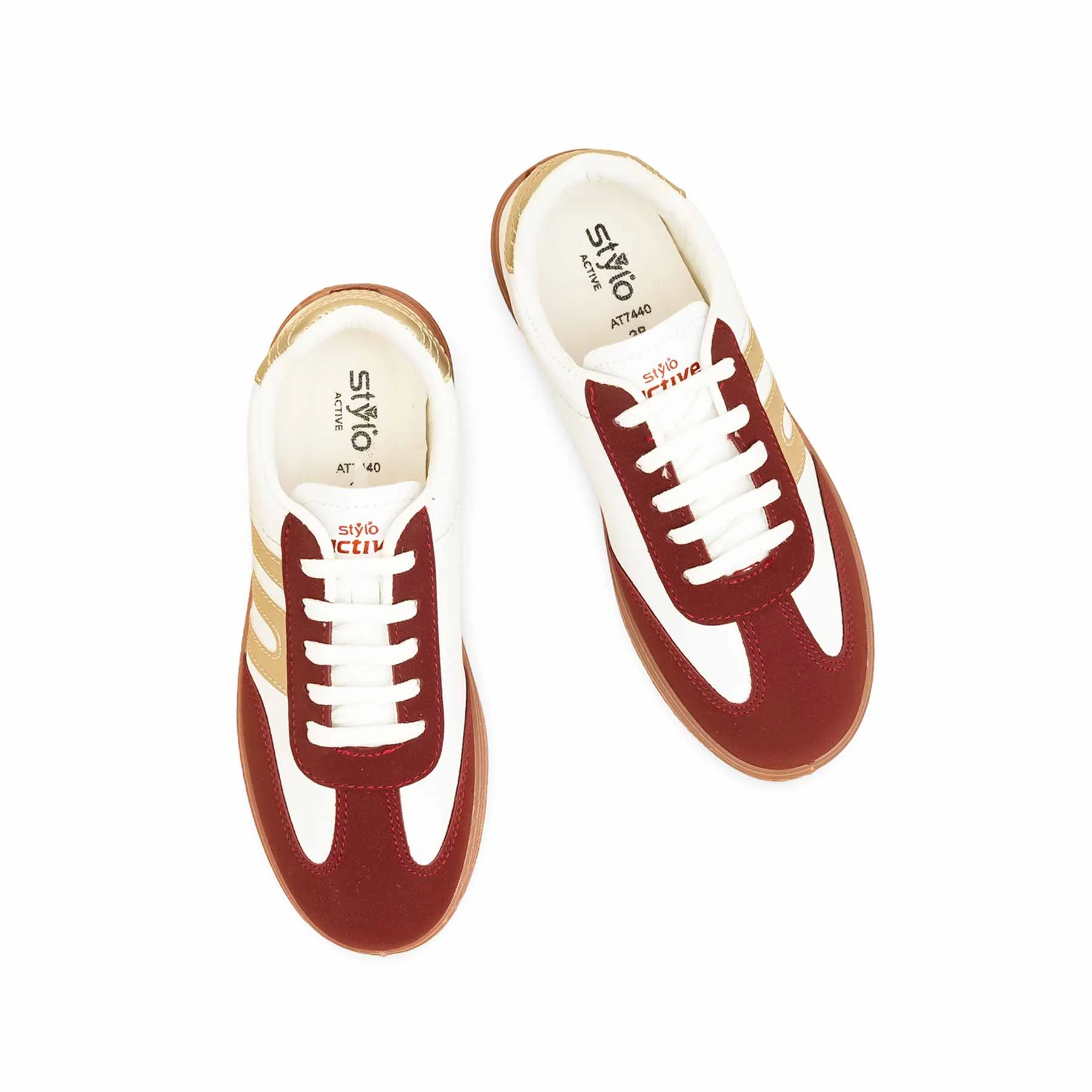 Maroon Casual Sneaker For Women AT7440 - Image 5