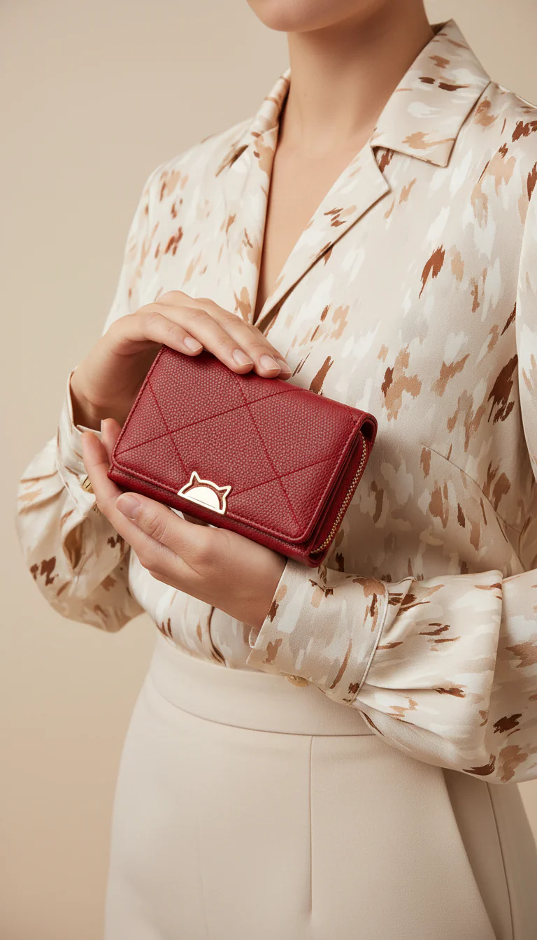 Maroon Casual Wallet For Women P71124