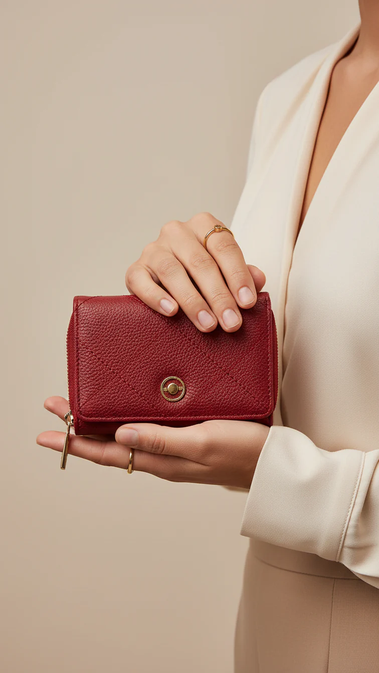 Maroon Casual Wallet For Women P71127