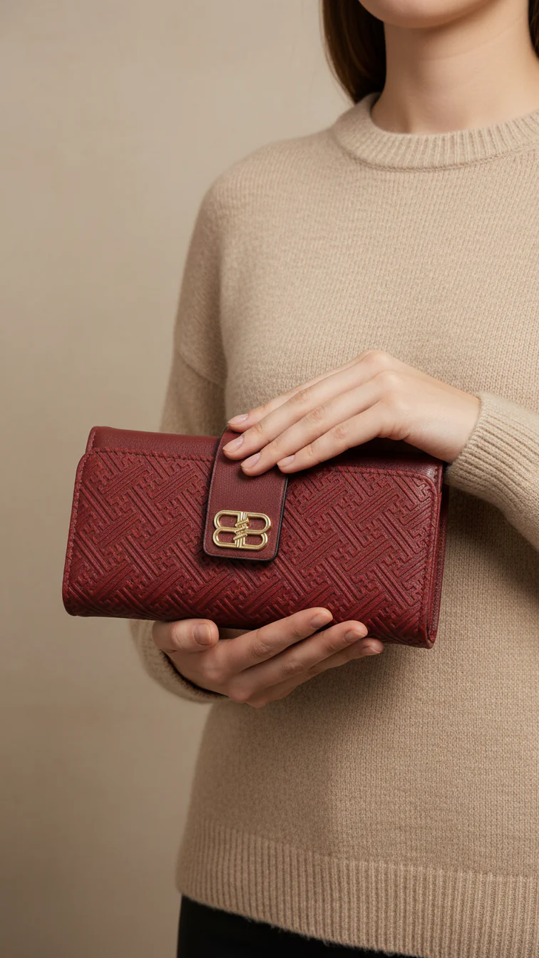 Maroon Casual Wallet For Women P71131