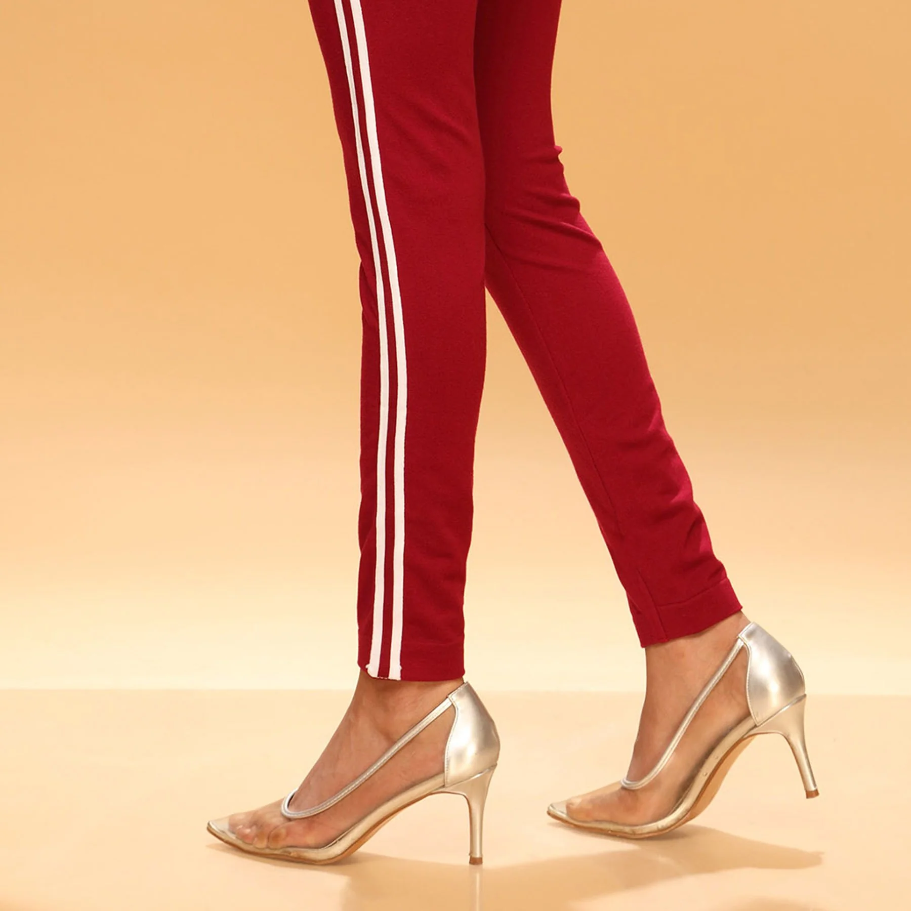 Maroon Color Lowers Plain Tights PN2061 - Image 2