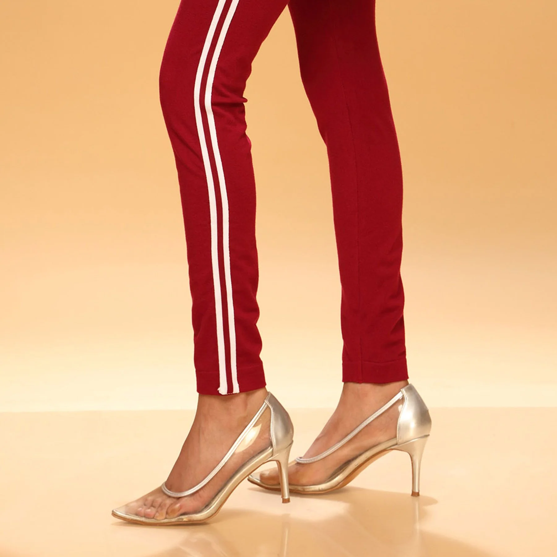 Maroon Color Lowers Plain Tights PN2061 - Image 3