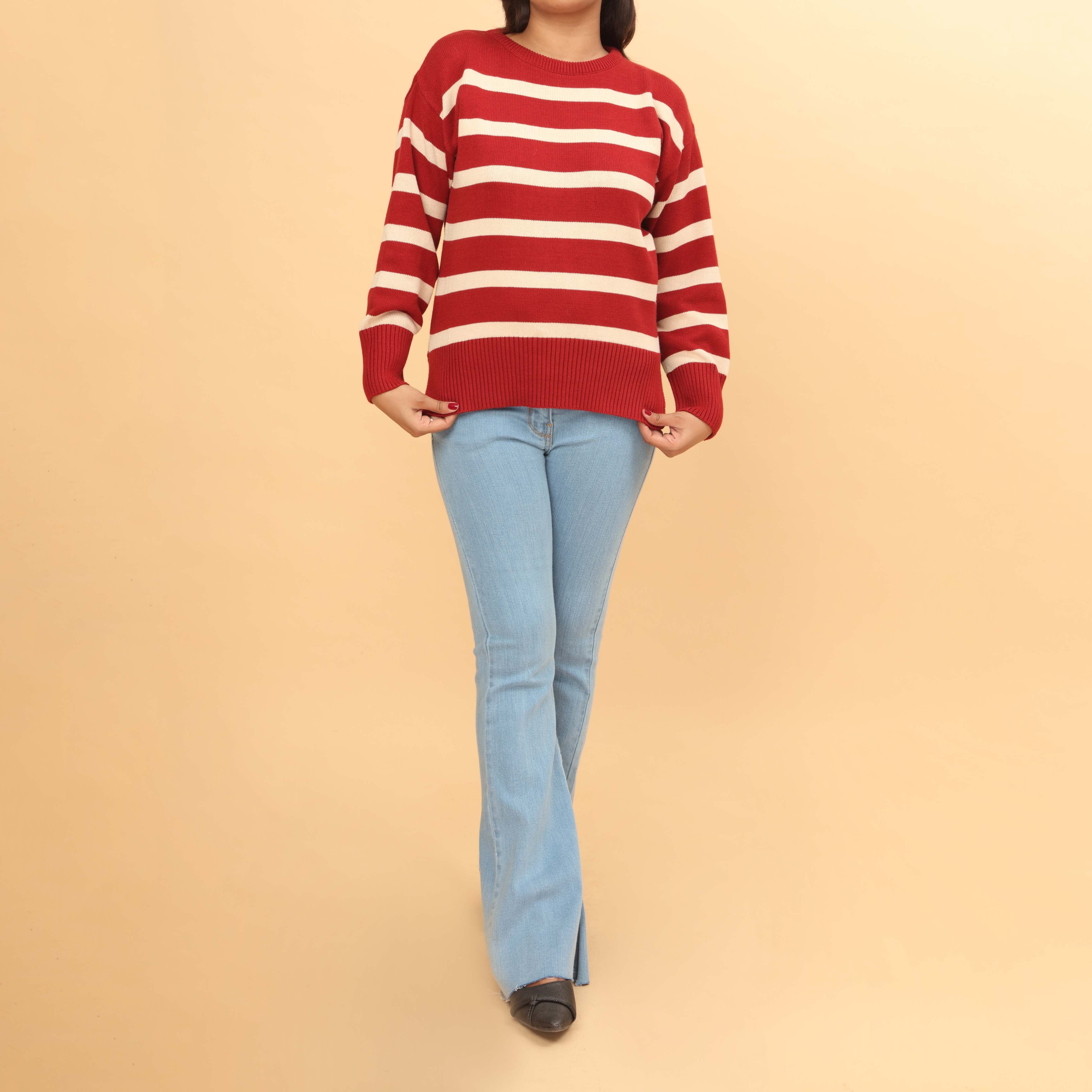 Maroon Cotton Winter Sweater PW4805 - Image 2