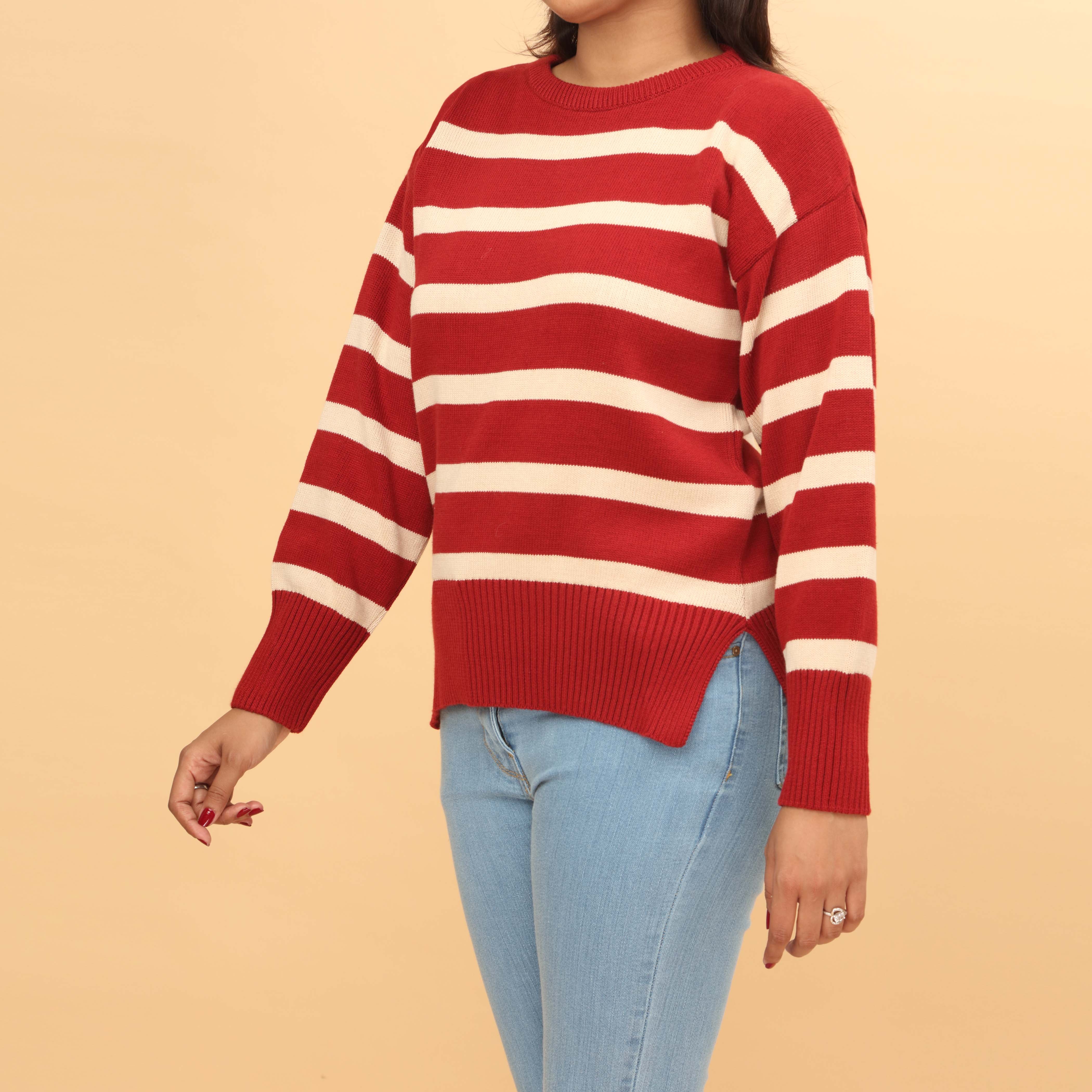 Maroon Cotton Winter Sweater PW4805 - Image 3