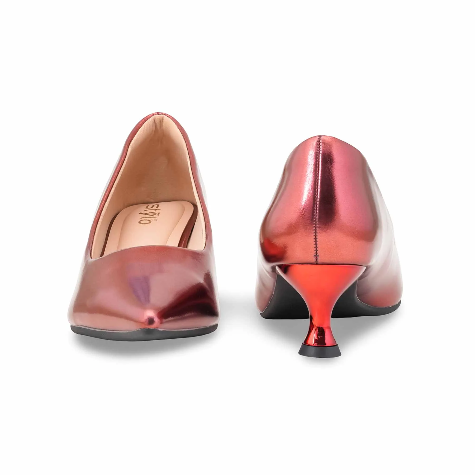 Maroon Court Shoes For Ladies WN7516 - Image 4