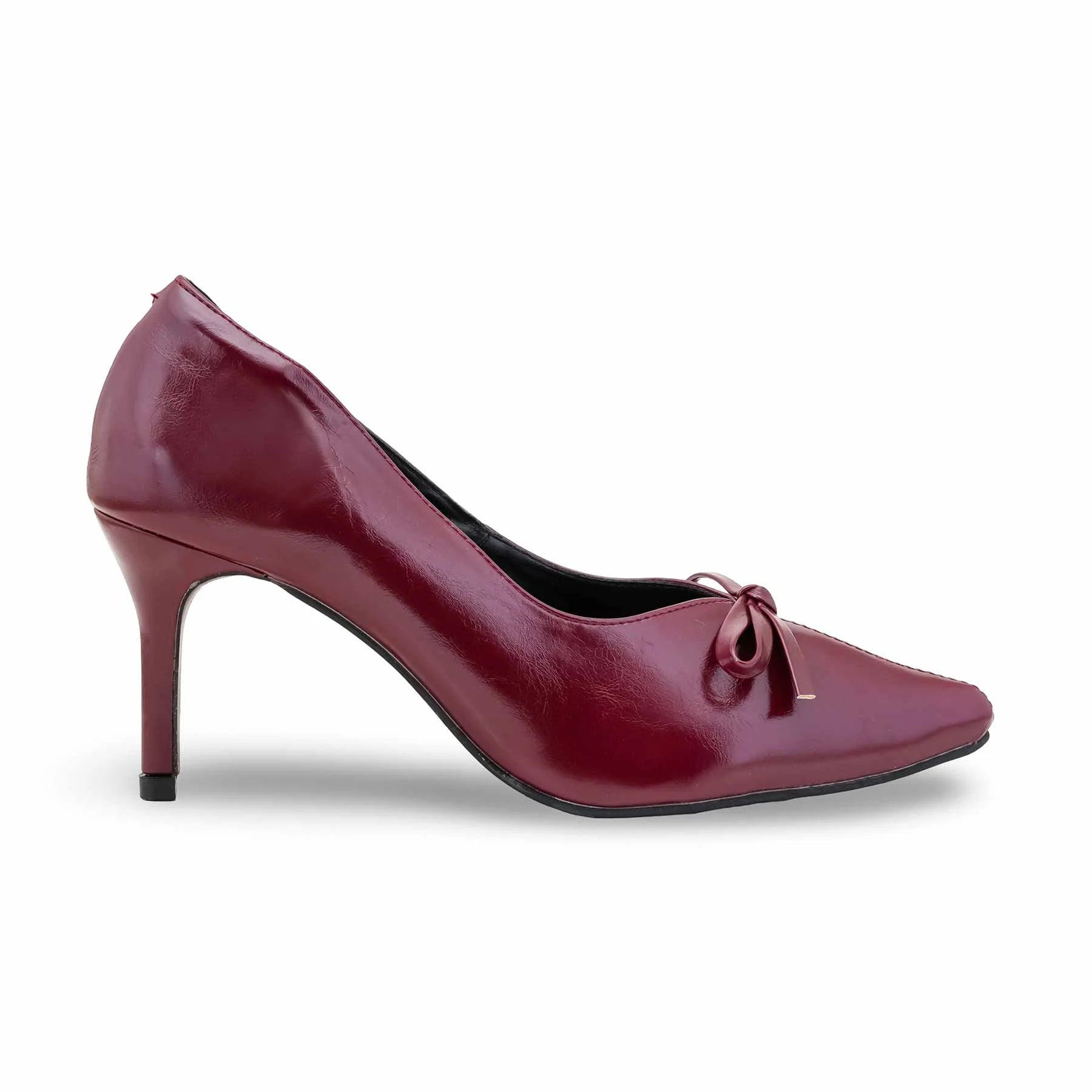 Maroon Court Shoes For Ladies WN7527 - Image 2
